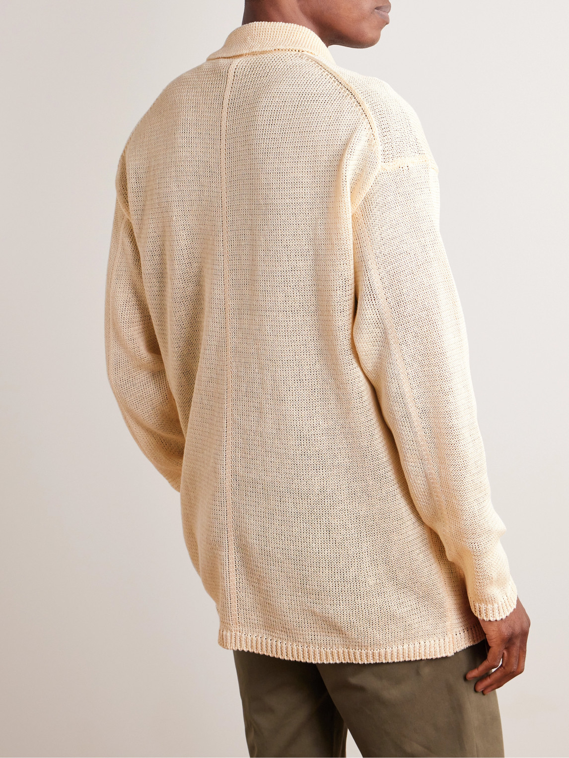 Shop Inis Meain Relaxed Linen Cardigan In Neutrals