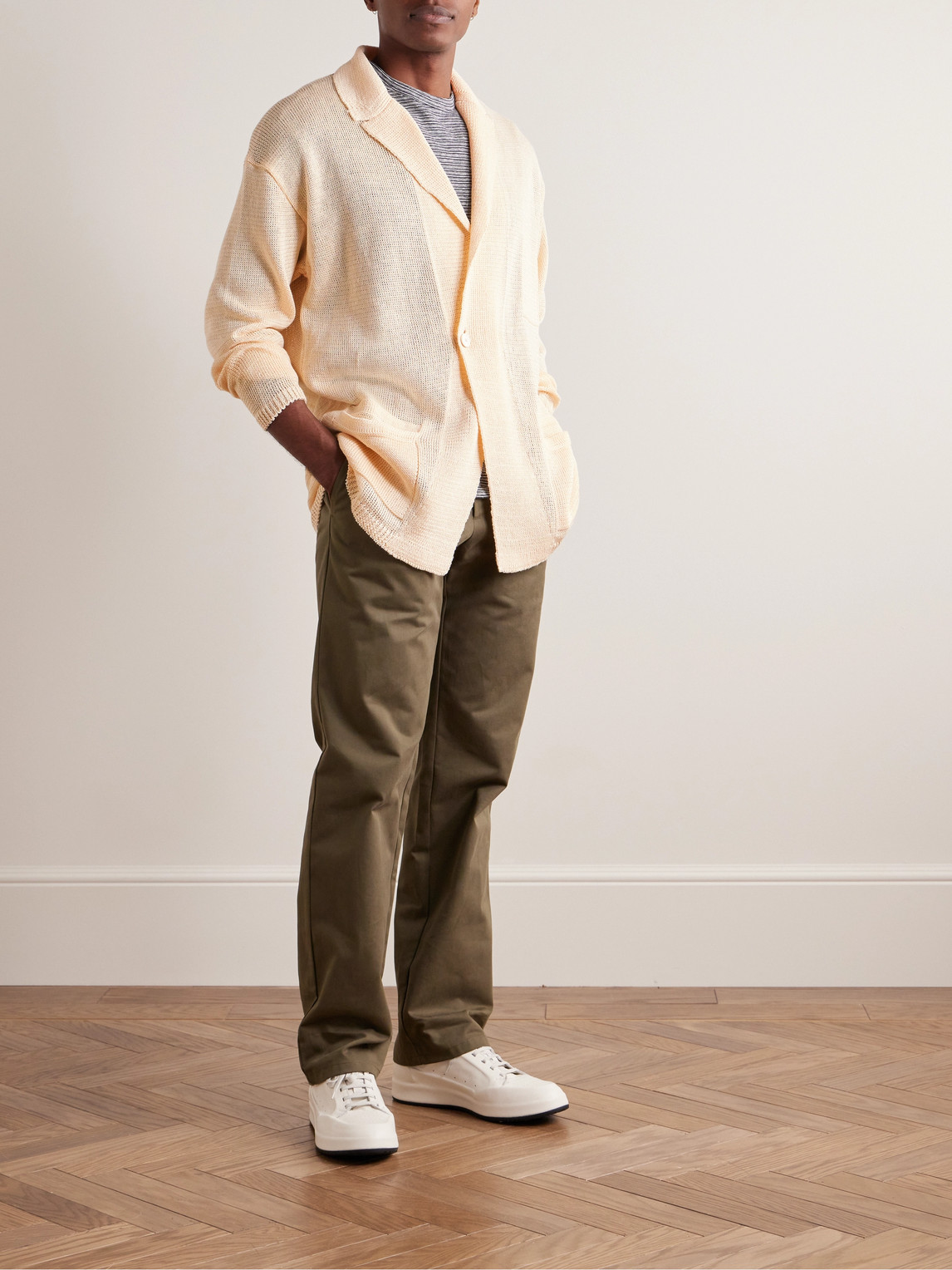Shop Inis Meain Relaxed Linen Cardigan In Neutrals
