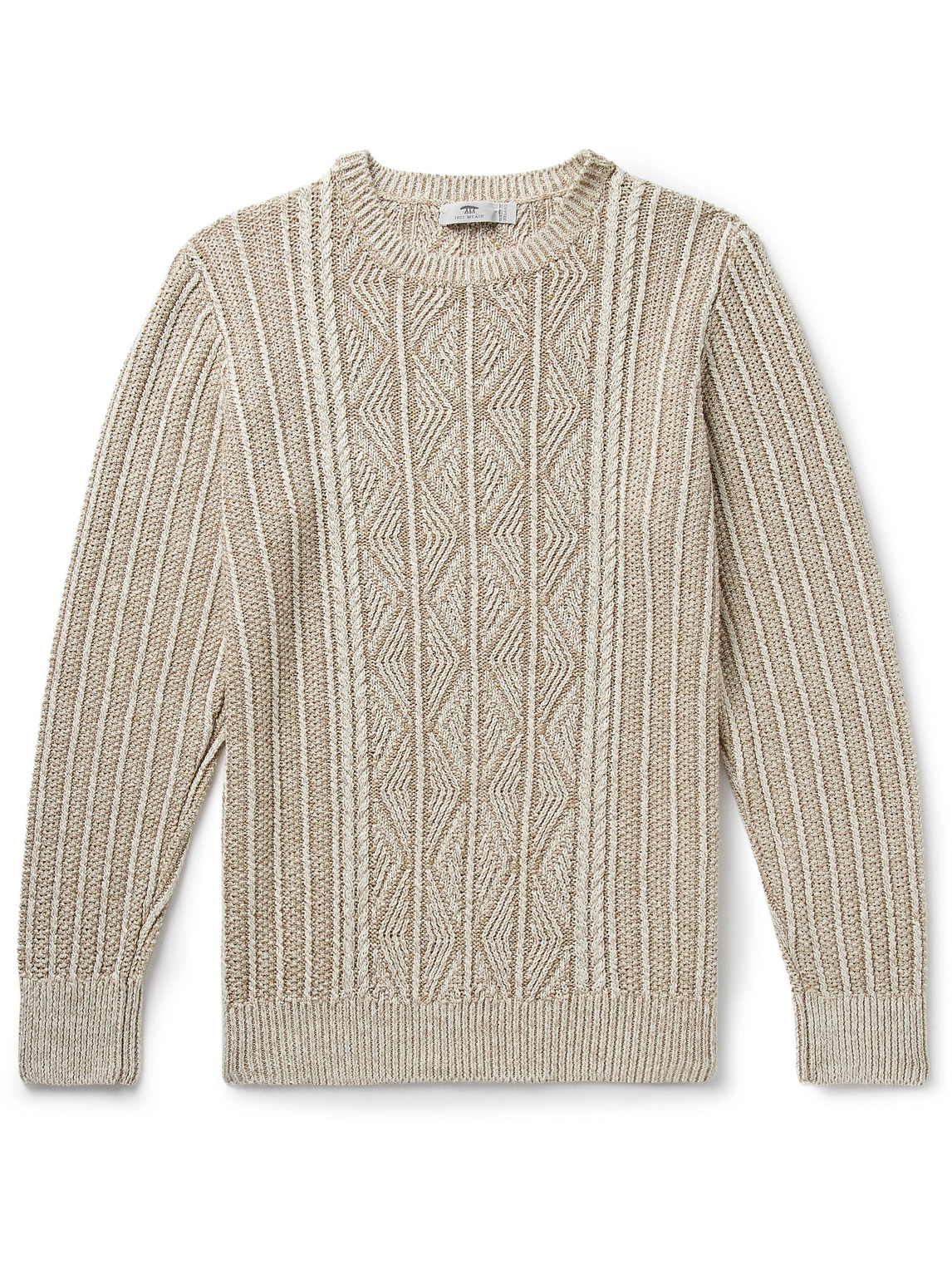 Inis Meain Aran Cable-knit Linen Jumper In Neutrals