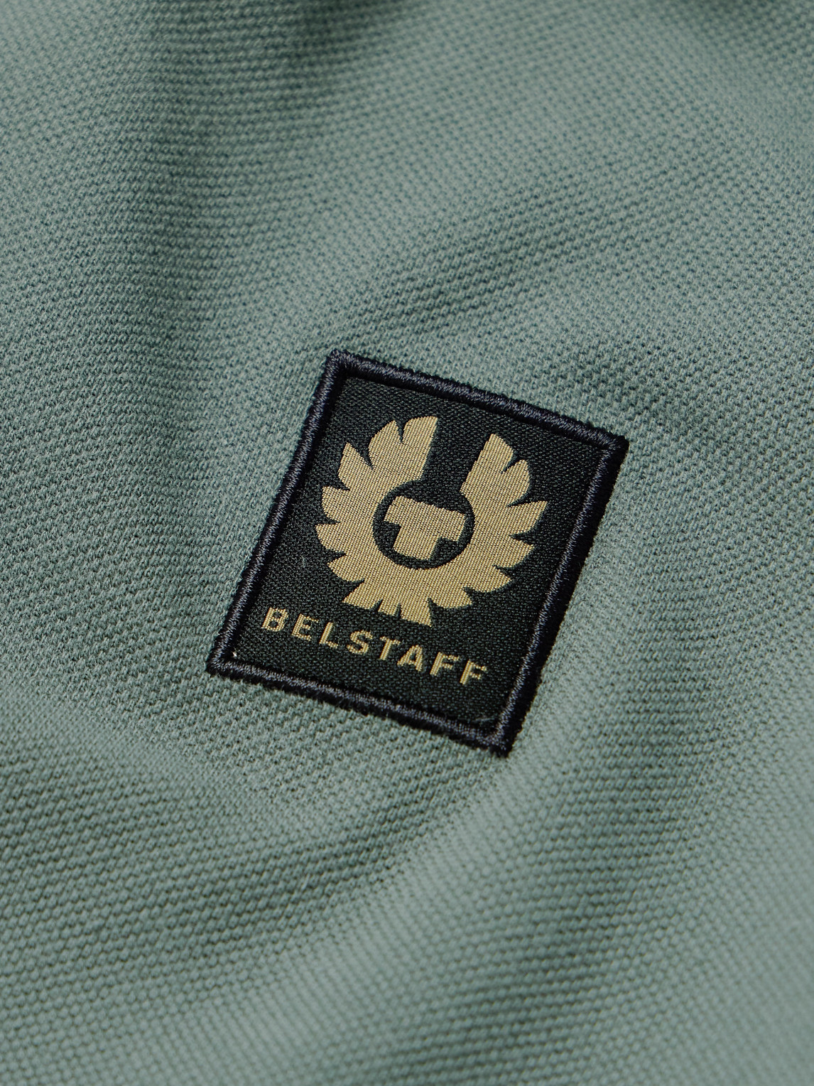 Shop Belstaff Logo-appliquéd Cotton-piqué Polo Shirt In Green