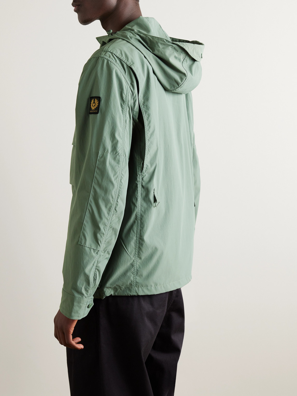 Shop Belstaff Castmaster Logo-appliquéd Shell Parka In Green