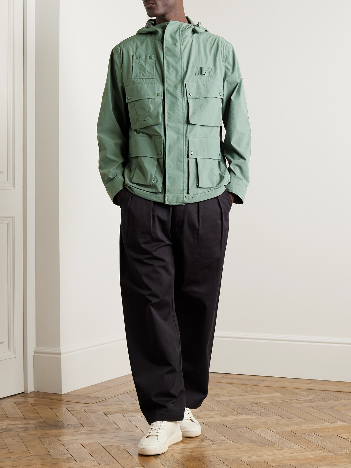 Shop Belstaff Castmaster Logo-appliquéd Shell Parka In Green