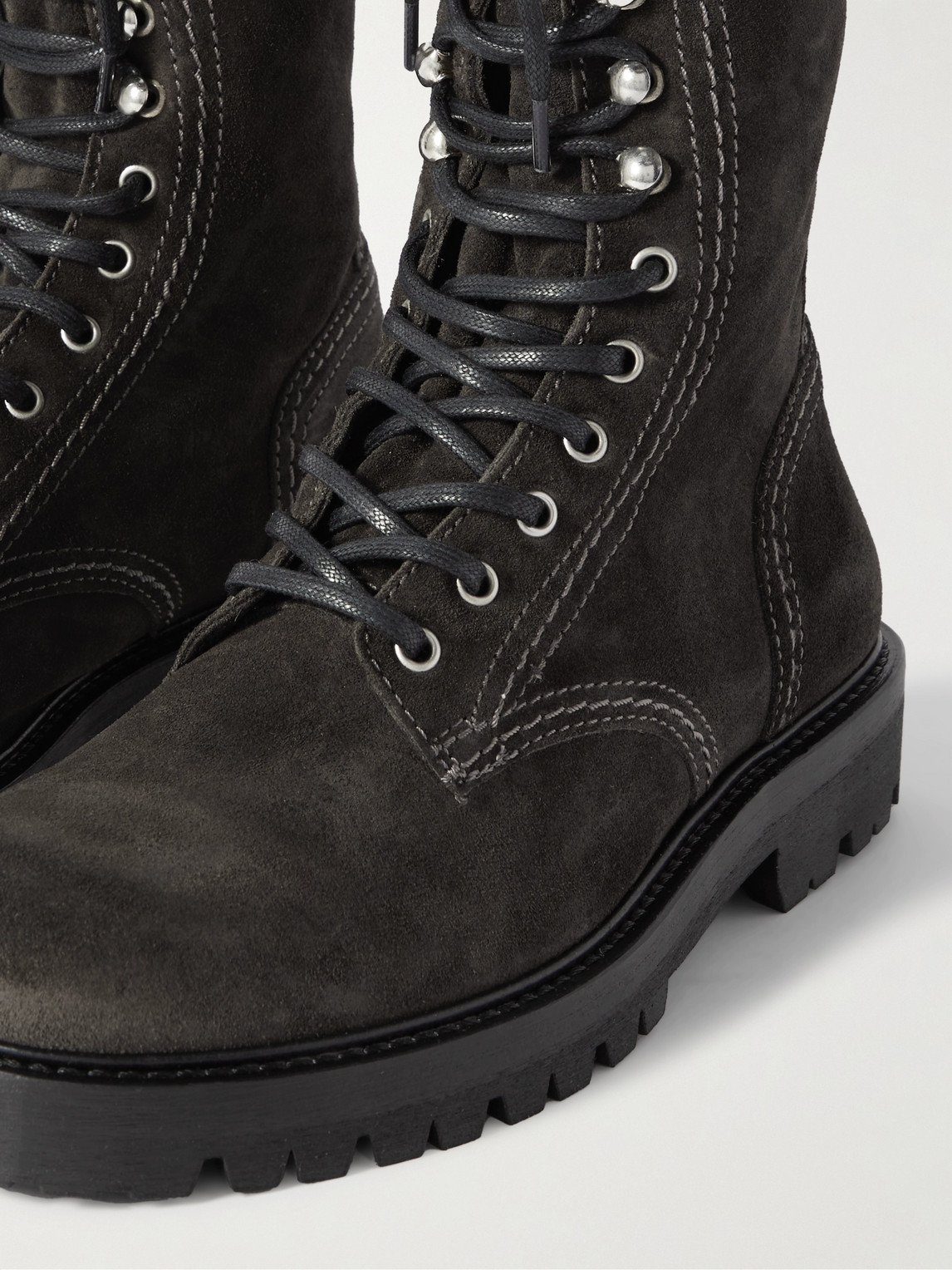 Shop Belstaff Marshall Suede Boots In Gray