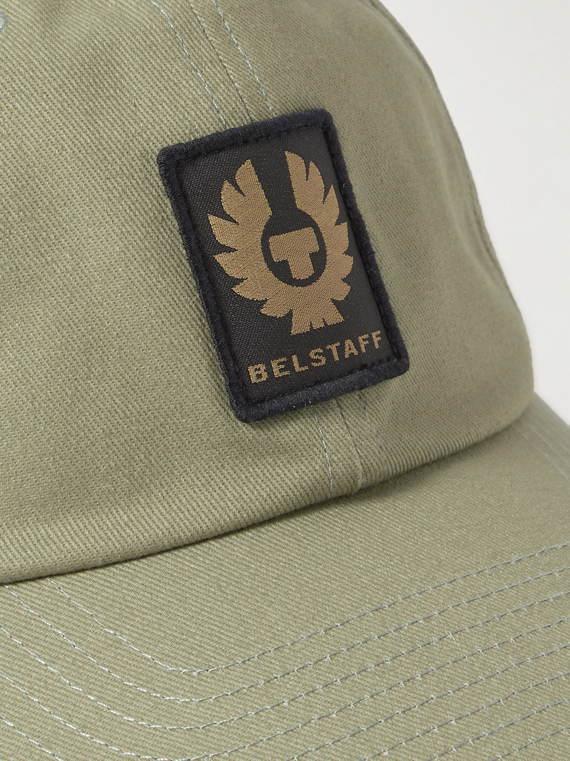 Shop Belstaff Phoenix Logo-appliquéd Cotton-twill Baseball Cap In Green