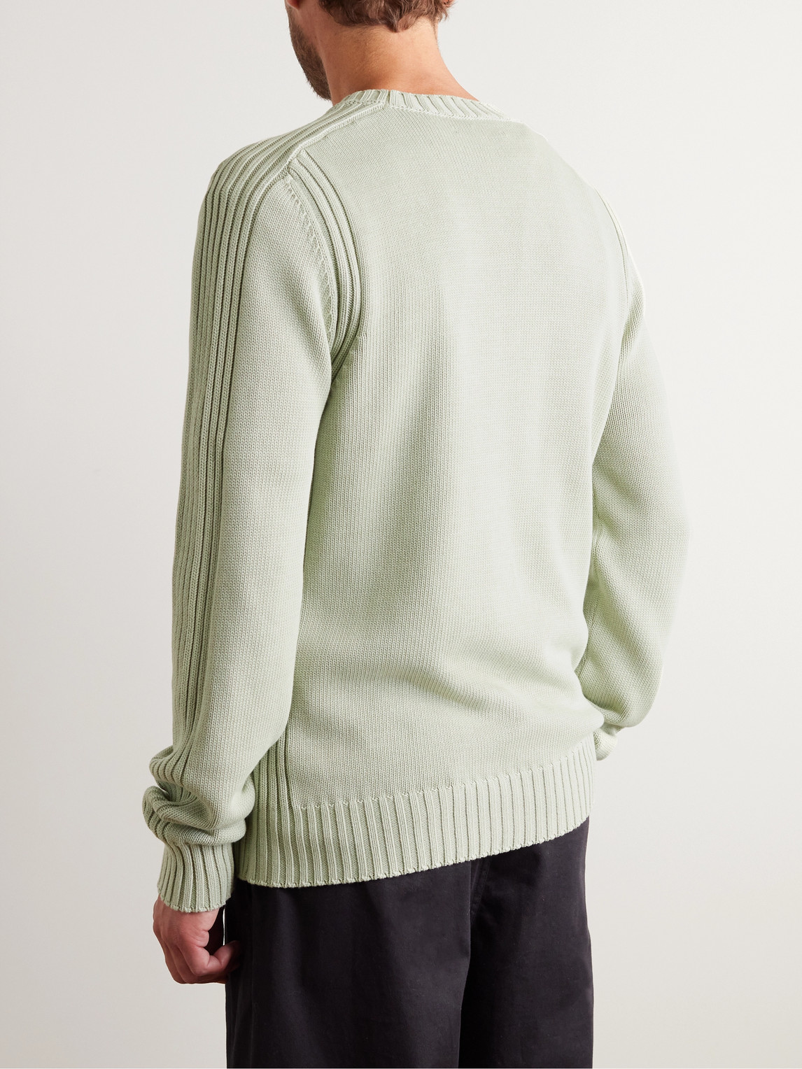 Shop Belstaff Watch Logo-appliquéd Cotton Sweater In Green