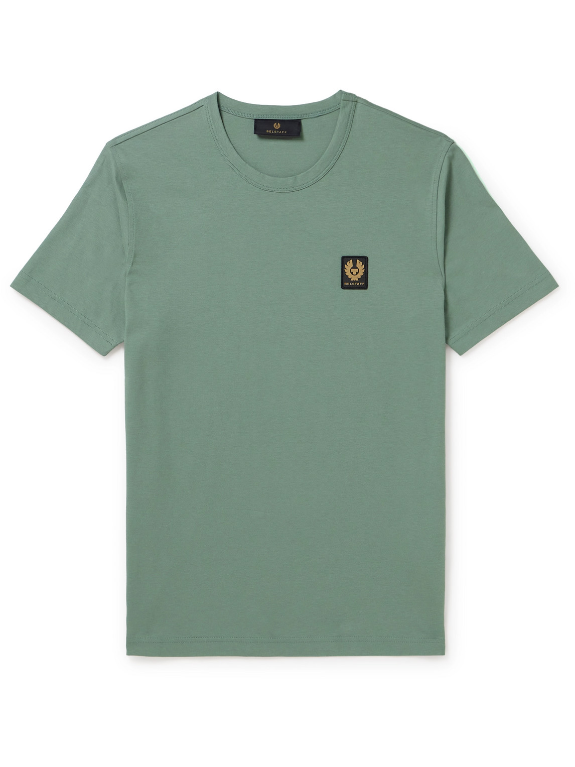 Shop Belstaff Logo-appliquéd Cotton-jersey T-shirt In Green