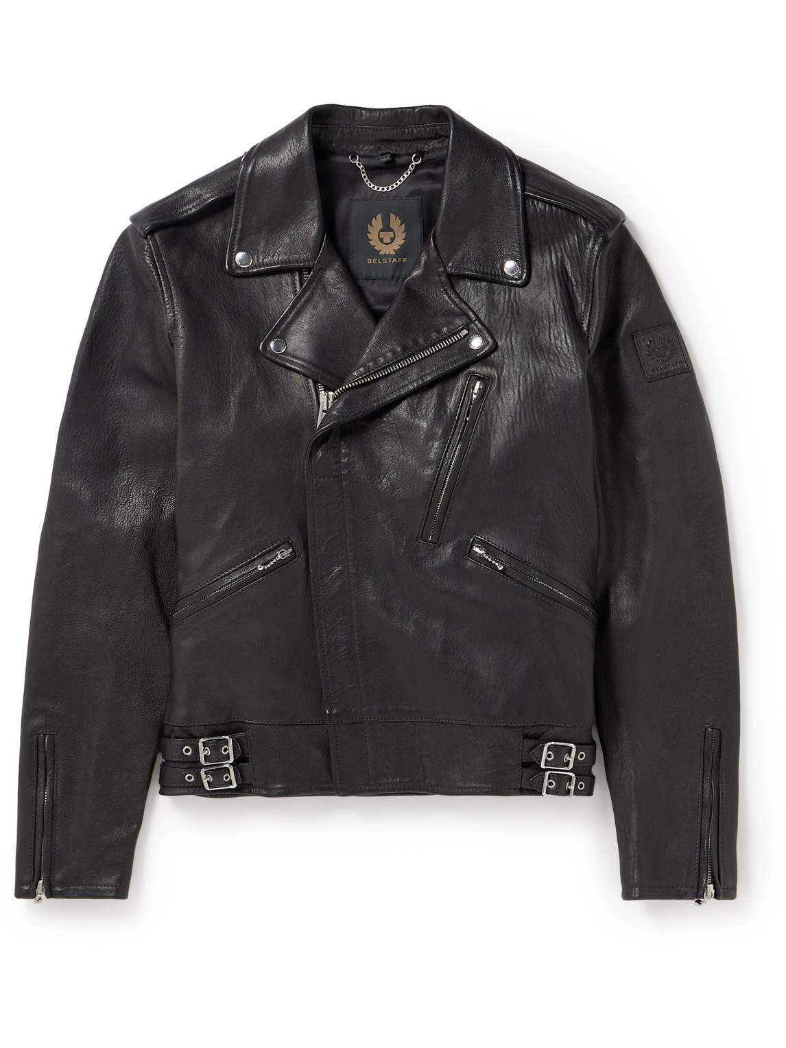 Belstaff Rider Full-grain Leather Jacket In Black