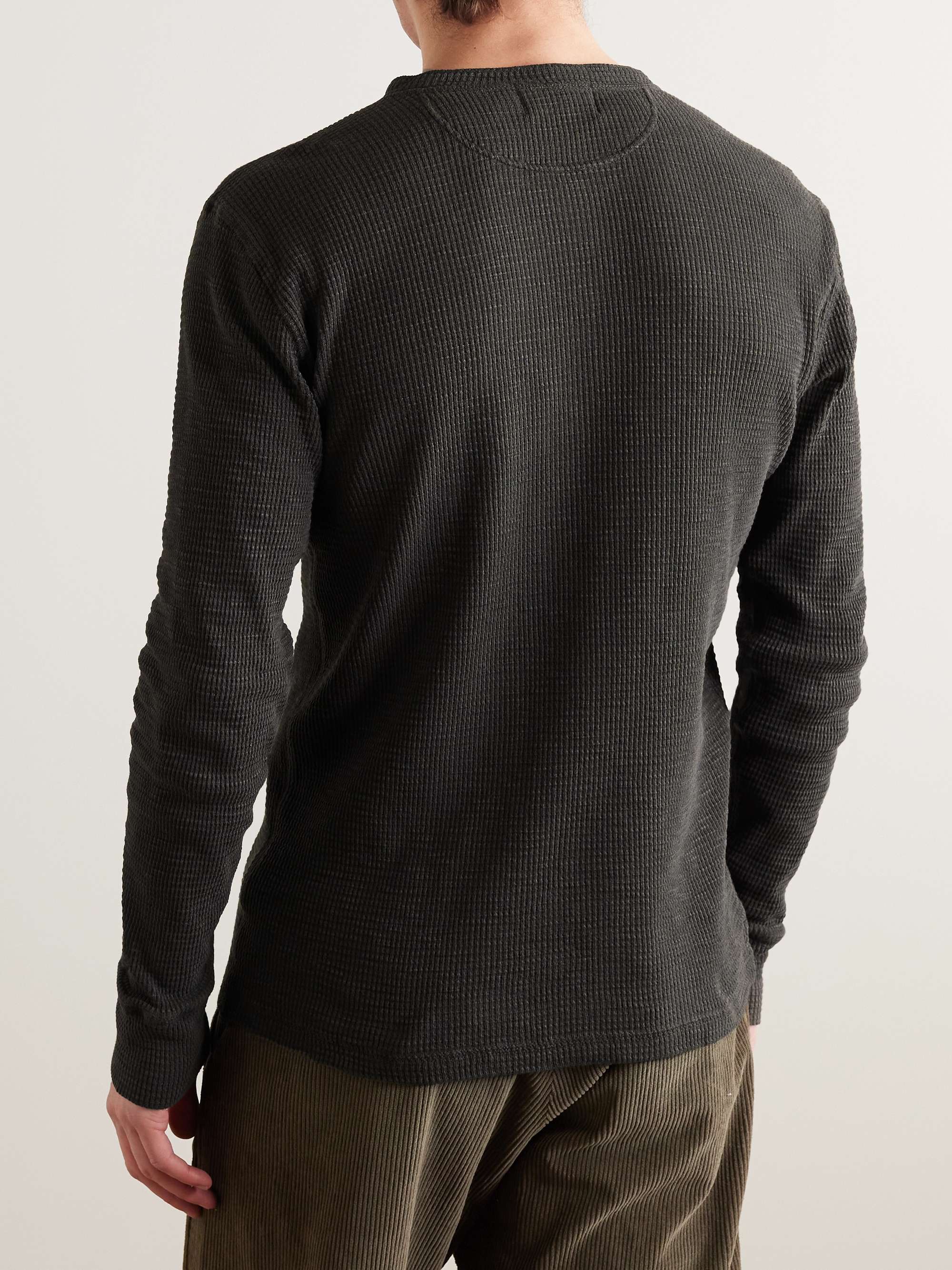 RRL Slim-Fit Textured-Cotton Henley T-Shirt