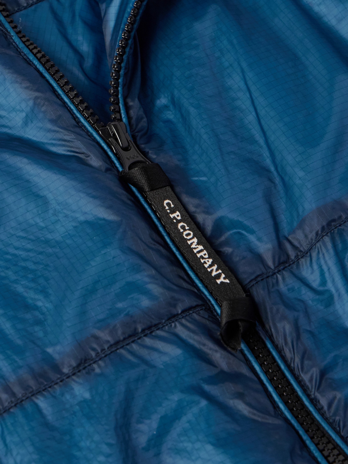 Shop C.p. Company Logo-appliquéd Nada Shell Hooded Jacket In Blue
