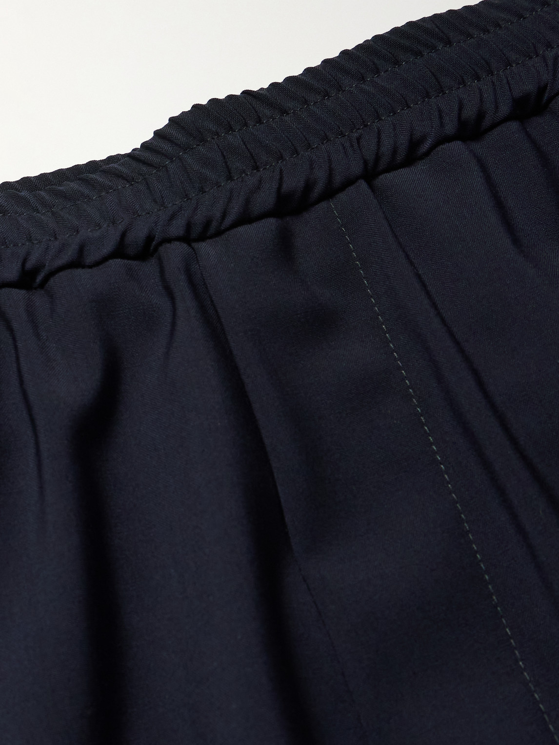 Shop Barena Venezia Straight-leg Virgin Wool Elasticated Trousers In Blue