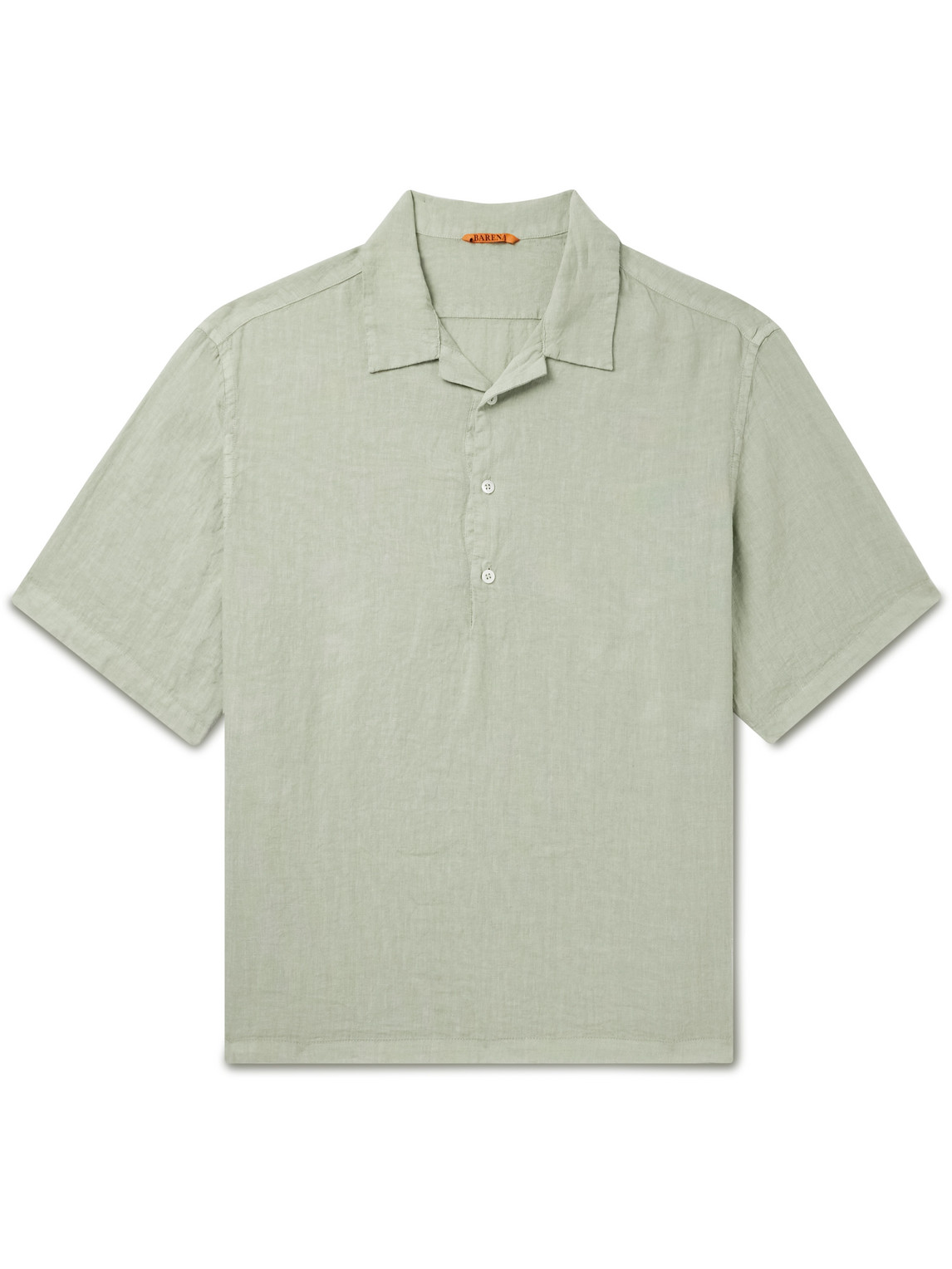 Barena Venezia Mola Camp-collar Linen Shirt In Green