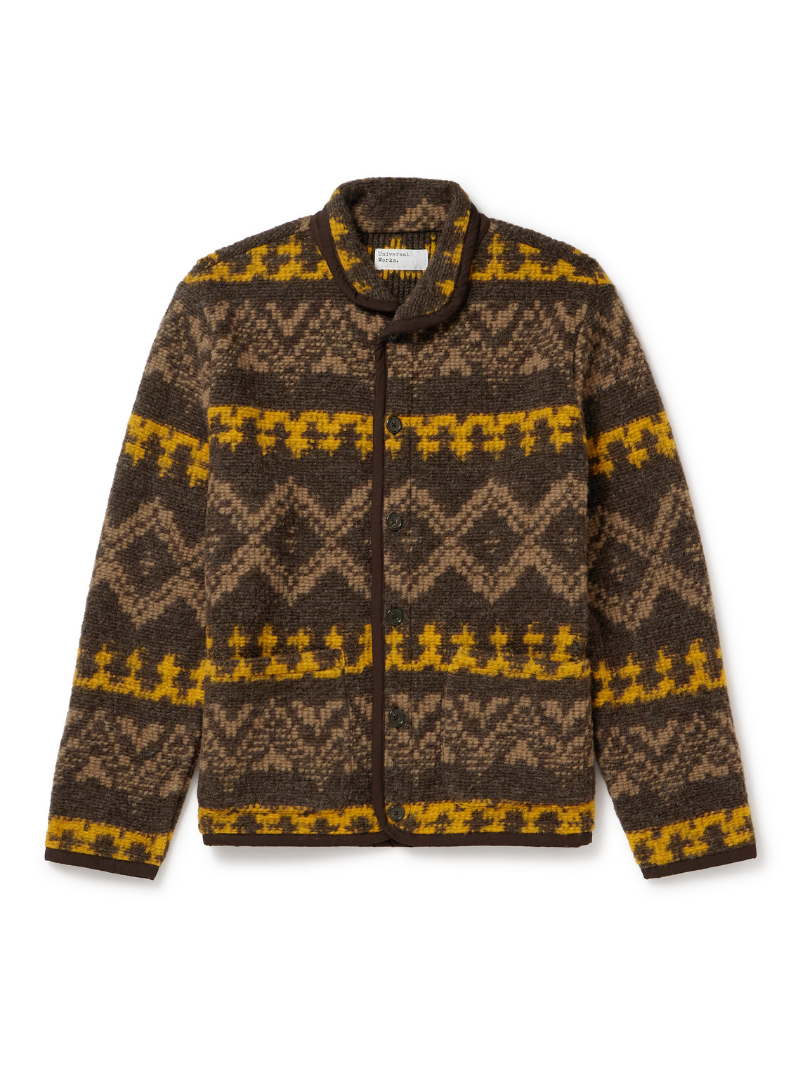 Universal Works Fair Isle Wool-blend Jacket In Brown