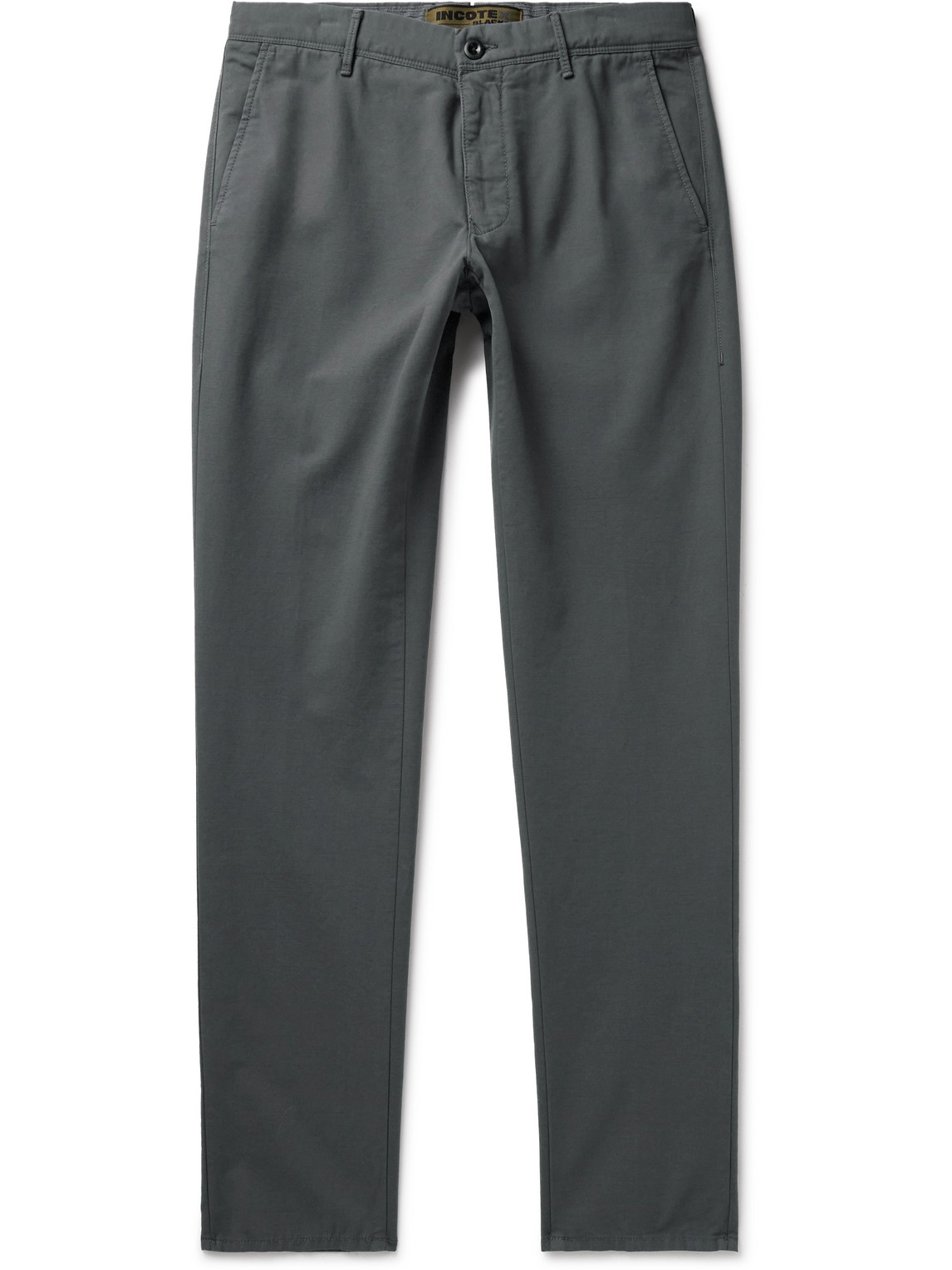 Incotex Slim-fit Stretch-cotton Trousers In Gray