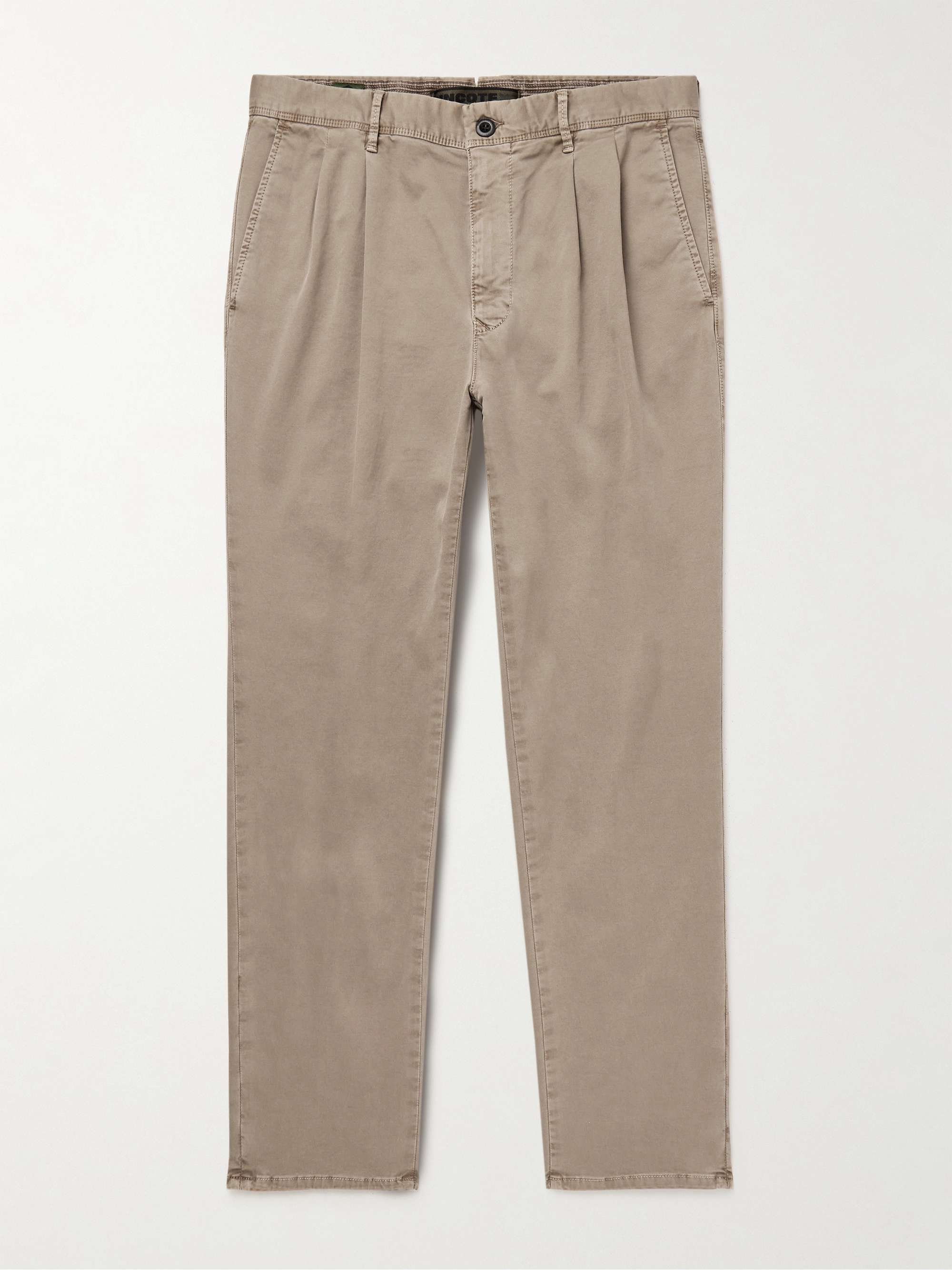 Slim-fit stretch cotton trousers - Man