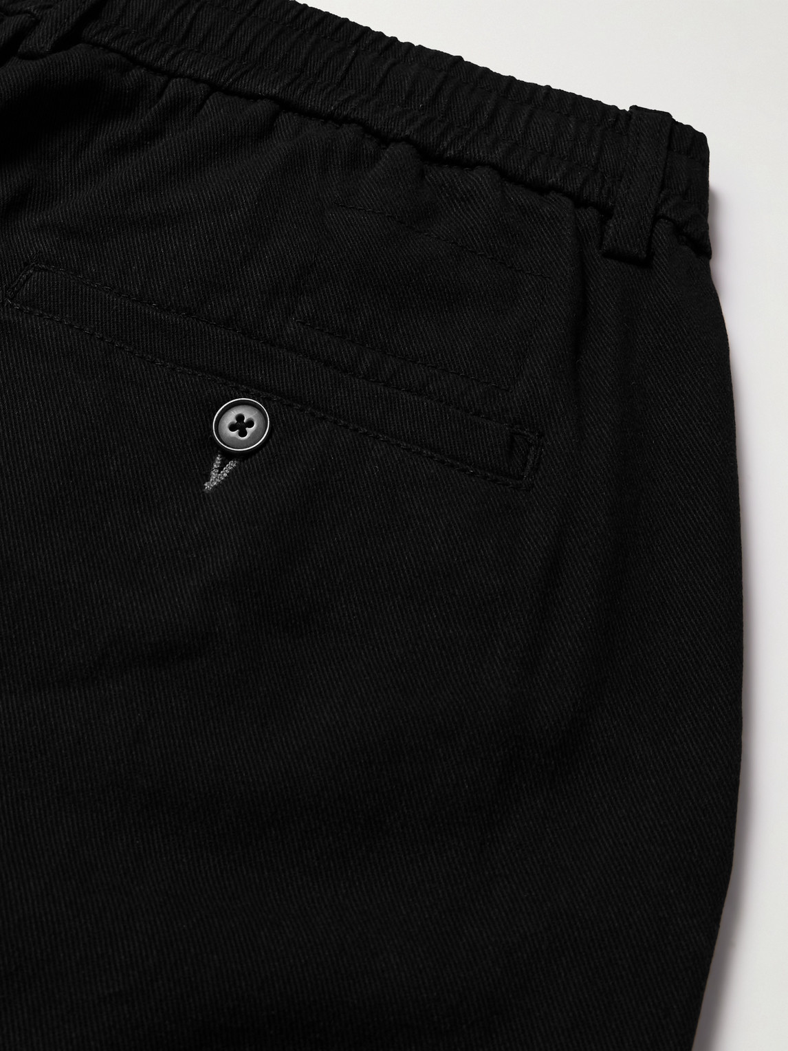 Shop Universal Works Tapered Cotton-twill Trousers In Black