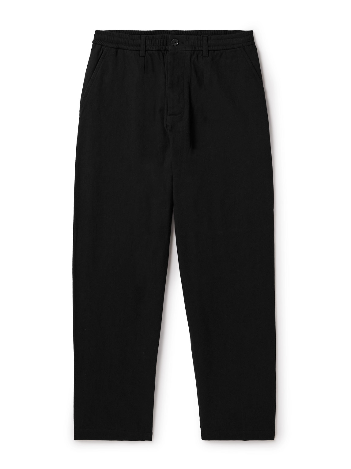 Universal Works Tapered Cotton-twill Trousers In Black