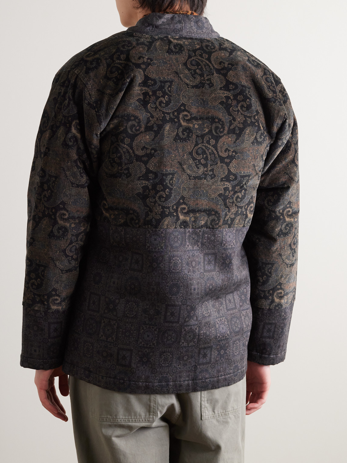 Shop Universal Works Paisley-print Cotton-corduroy Jacket In Black