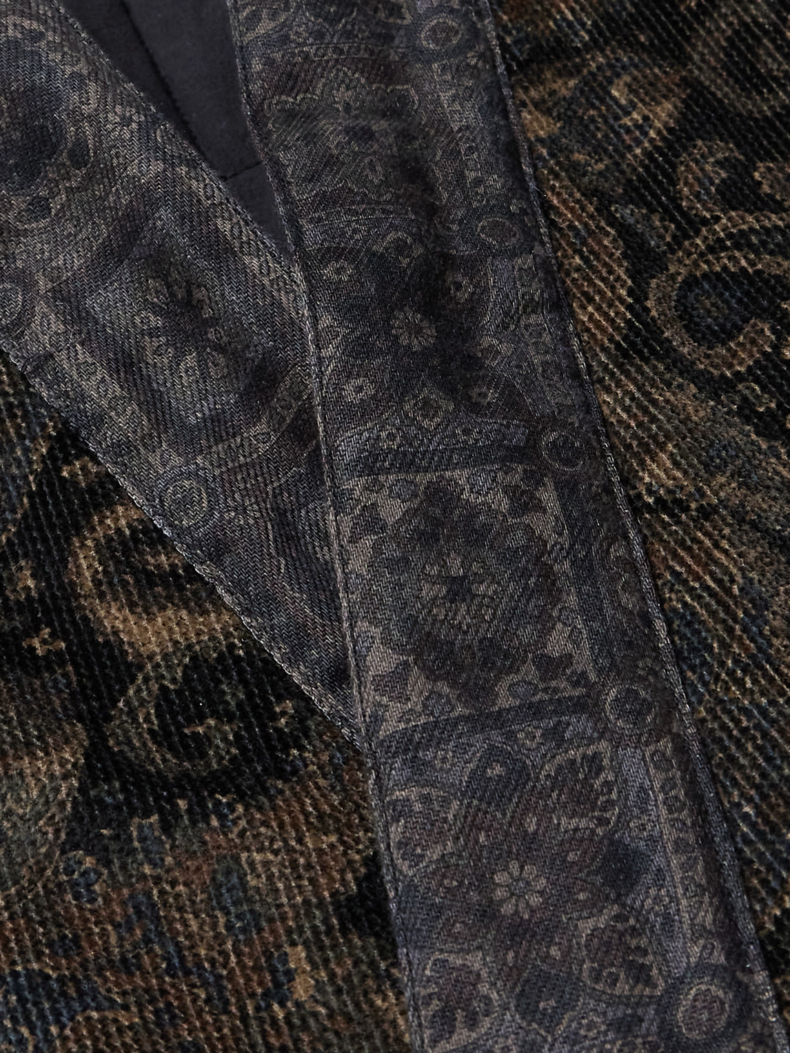 Shop Universal Works Paisley-print Cotton-corduroy Jacket In Black