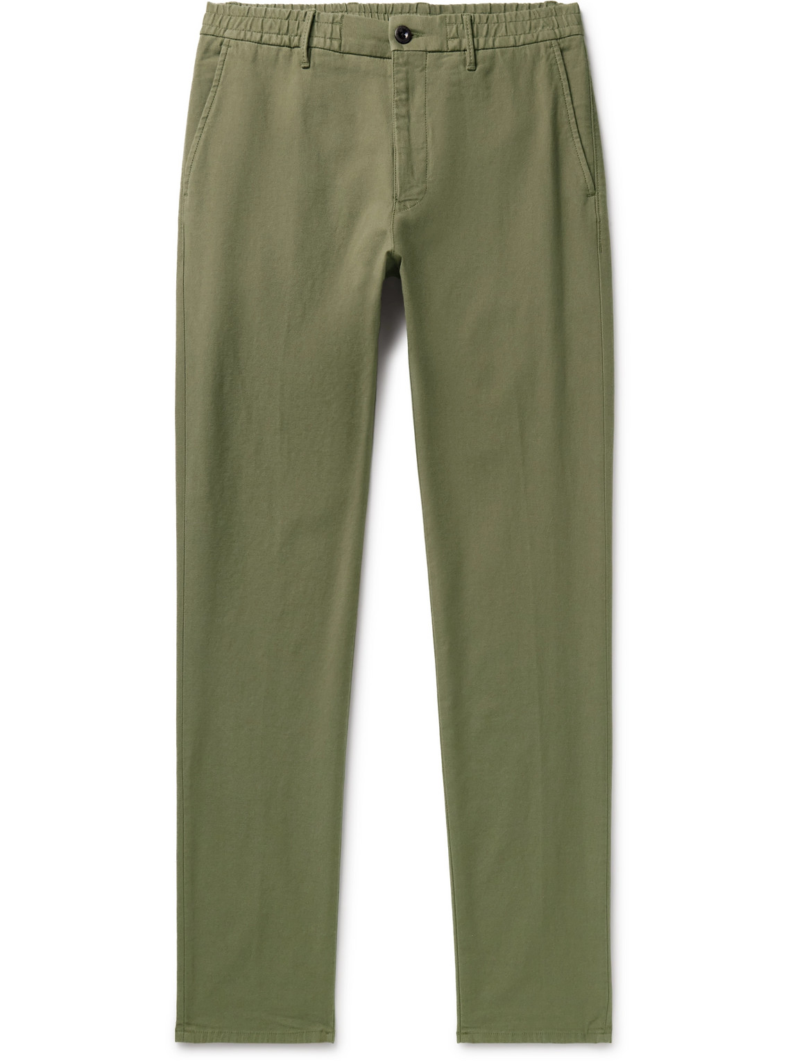 Incotex Slim-fit Straight-leg Cotton-blend Gabardine Trousers In Green