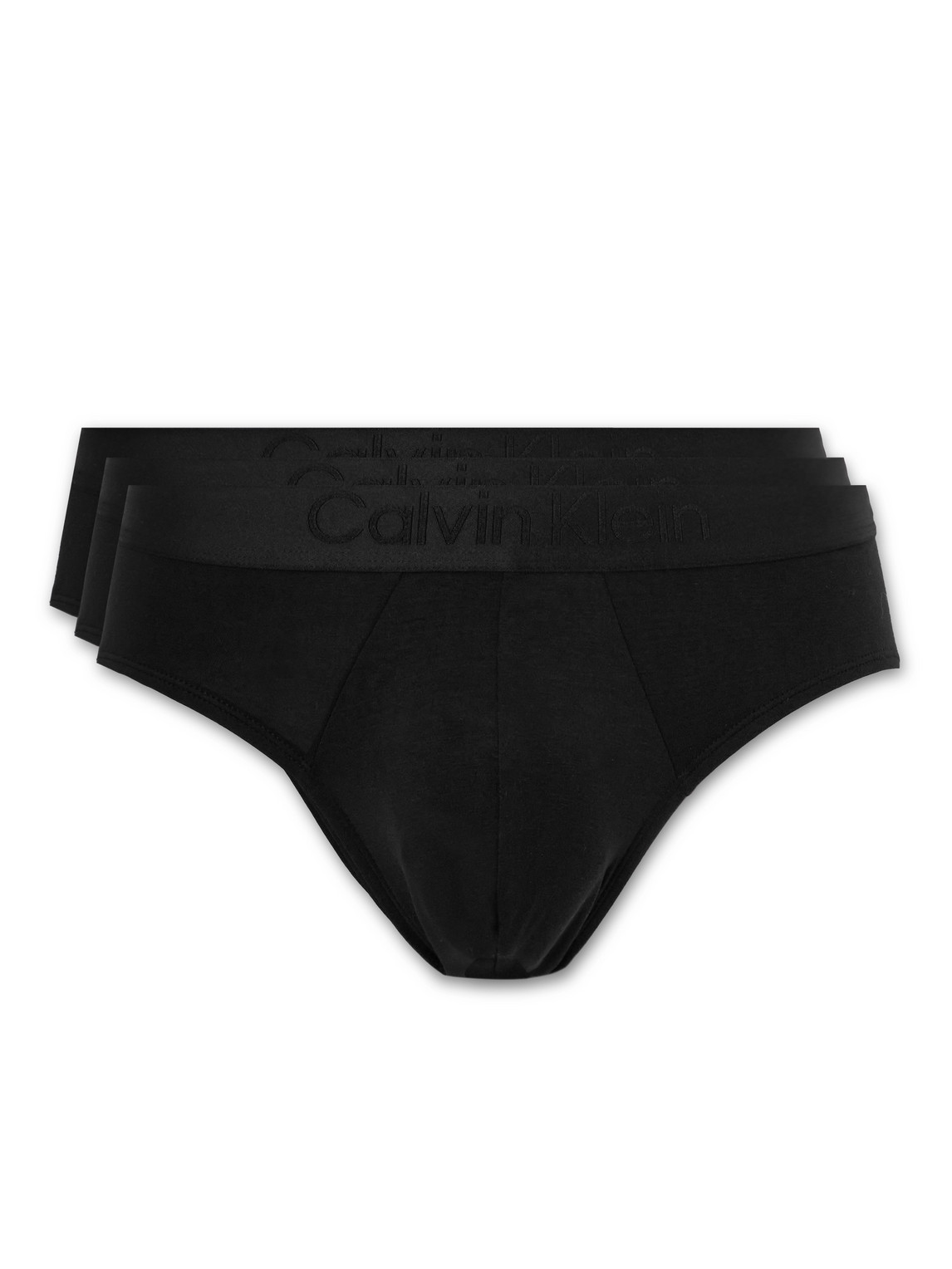Calvin Klein Underwear Three-pack Stretch Lyocell-blend Briefs In Black