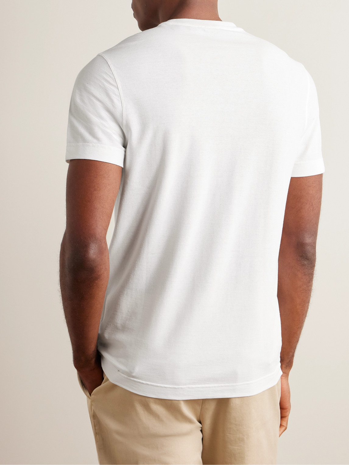 Shop Incotex Zanone Slim-fit Icecotton-jersey T-shirt In White