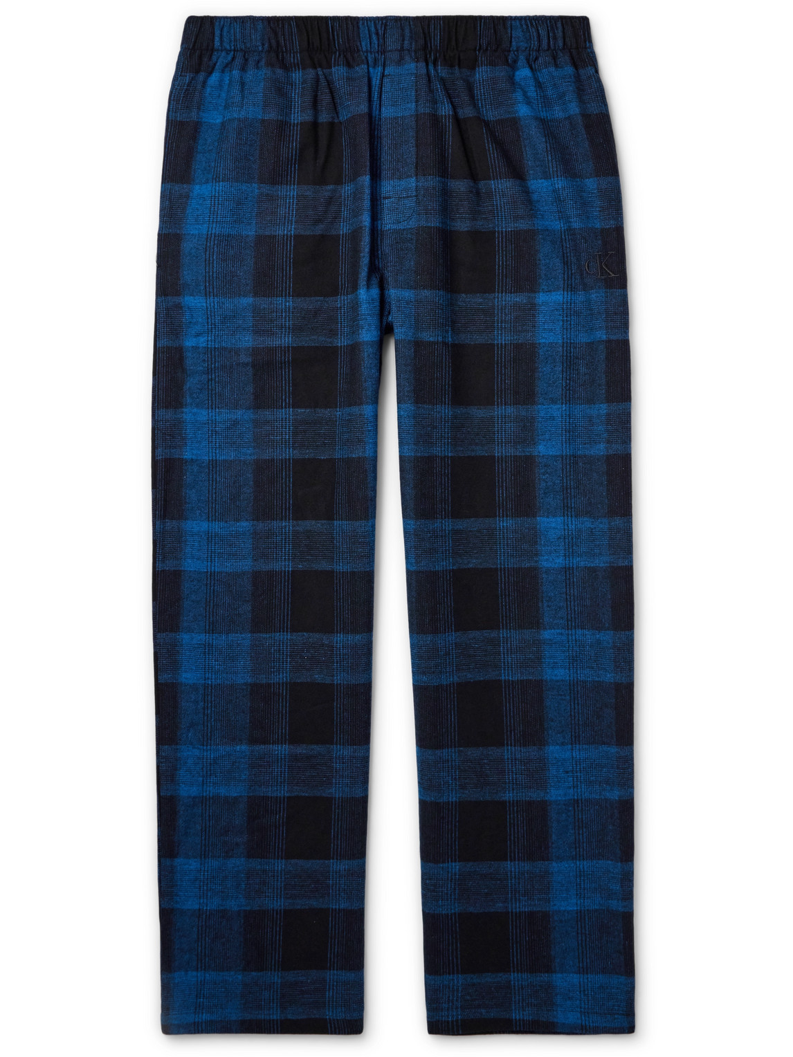Calvin Klein Underwear Checked Cotton-flannel Pyjama Trousers In Blue