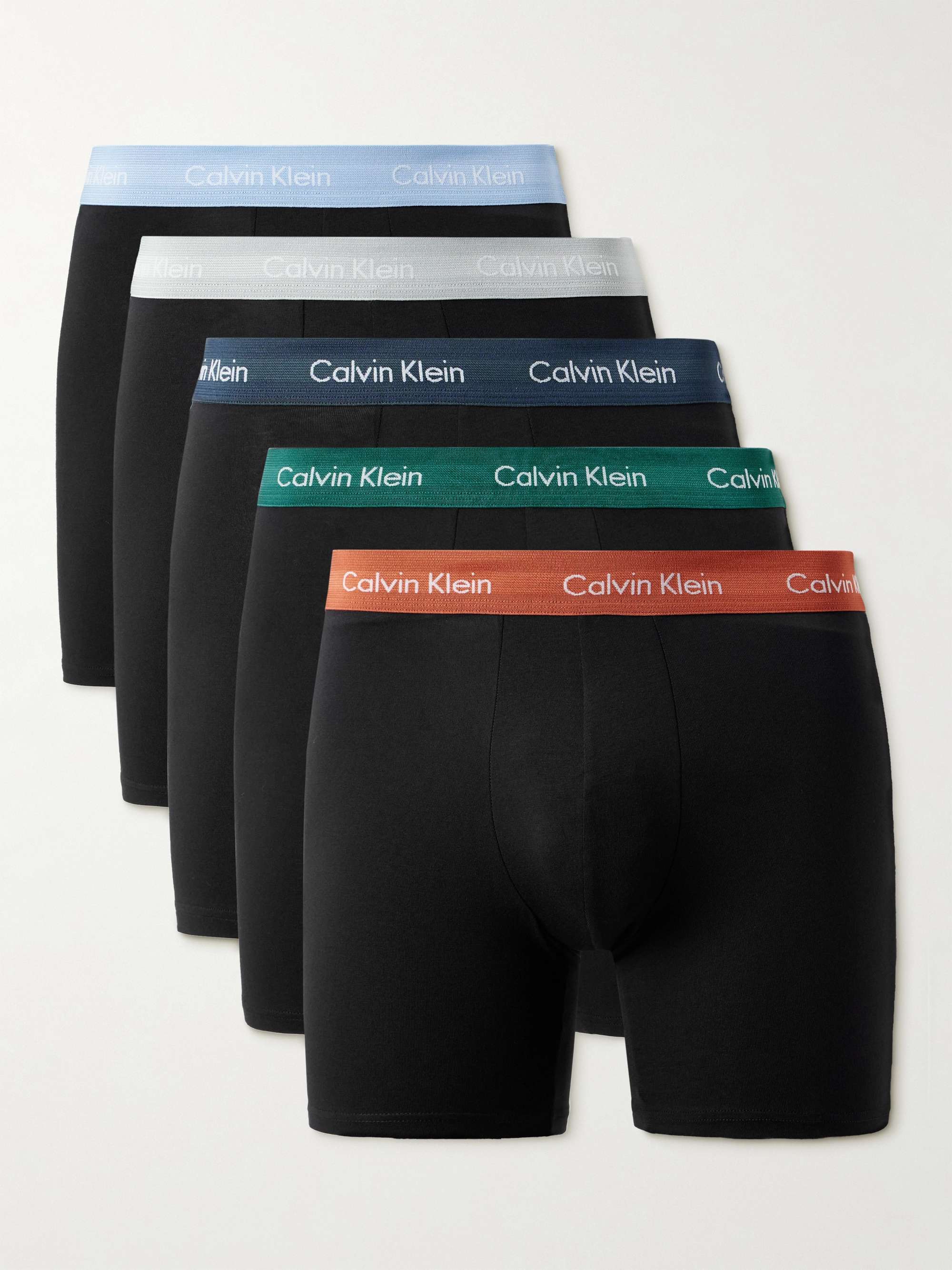 CALVIN KLEIN UNDERWEAR Five-Pack Stretch-Cotton Boxer Briefs
