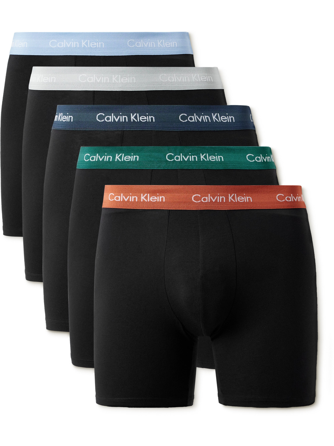 Calvin Klein Underwear Five-pack Stretch-cotton Boxer Briefs In Black