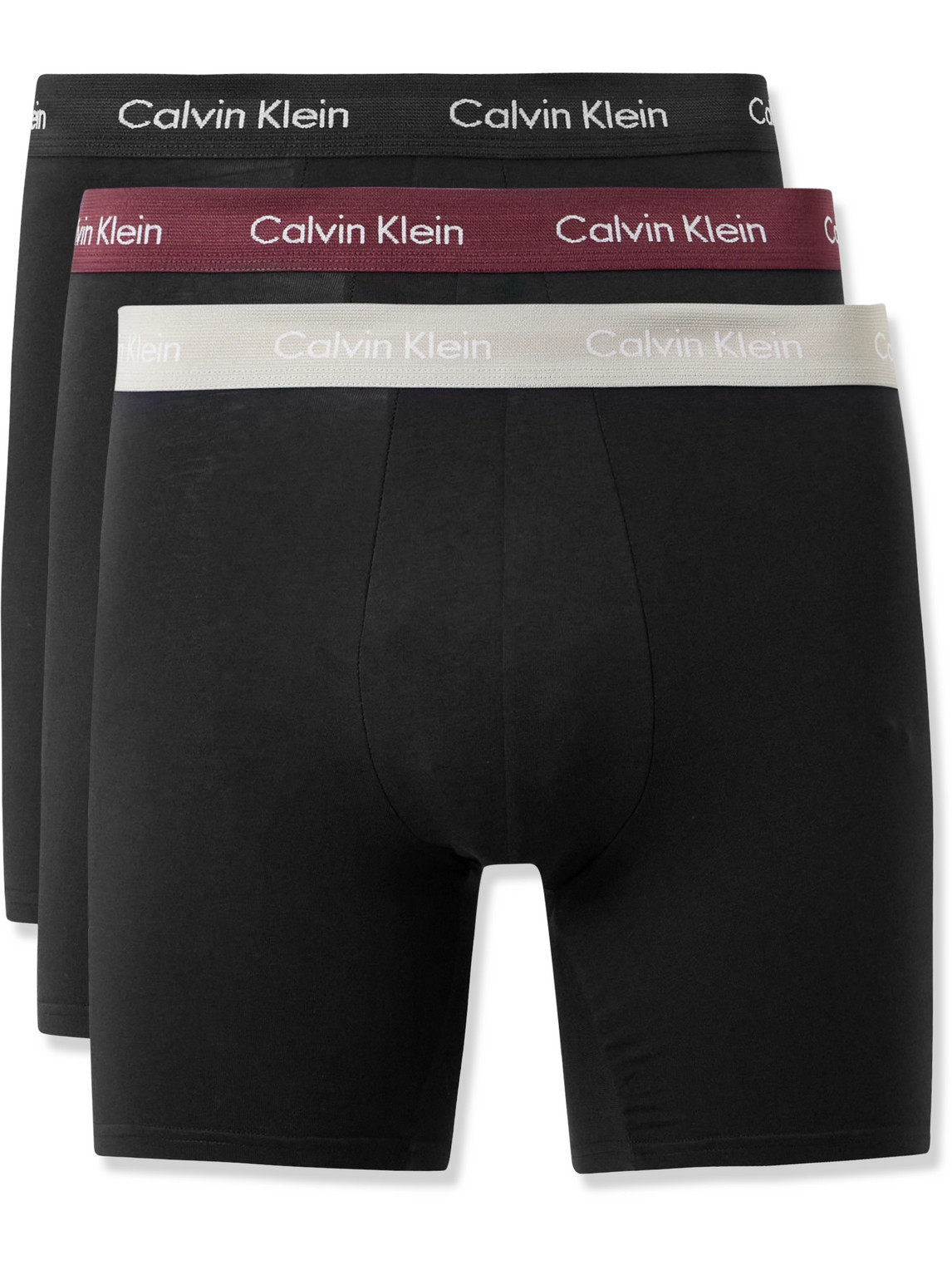 Calvin Klein Underwear Three-pack Stretch-cotton Boxer Briefs In Black