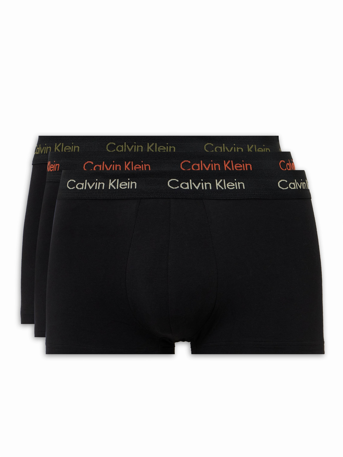 Calvin Klein Underwear Three-pack Stretch-cotton Trunks In Black