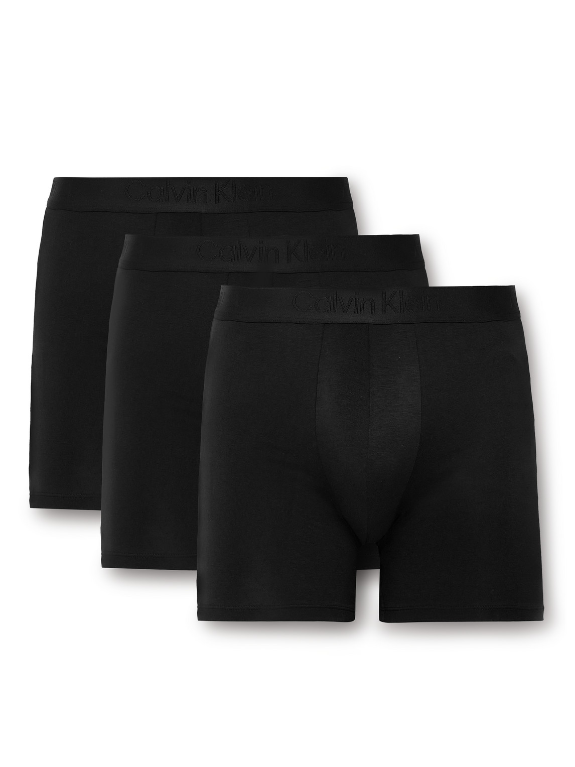 Calvin Klein Underwear Three-pack Stretch Lyocell-blend Boxer Briefs In Black