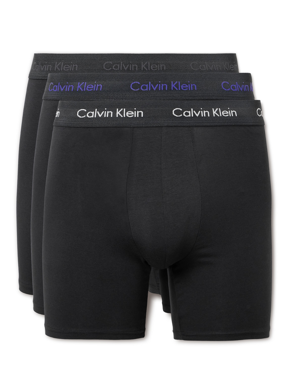 Calvin Klein Underwear Three-pack Stretch-cotton Boxer Briefs In Black