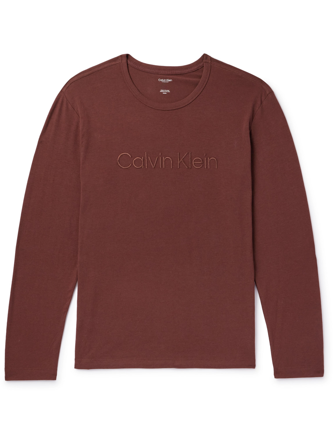 Calvin Klein Underwear Logo-embroidered Cotton-blend Pyjama Top In Red