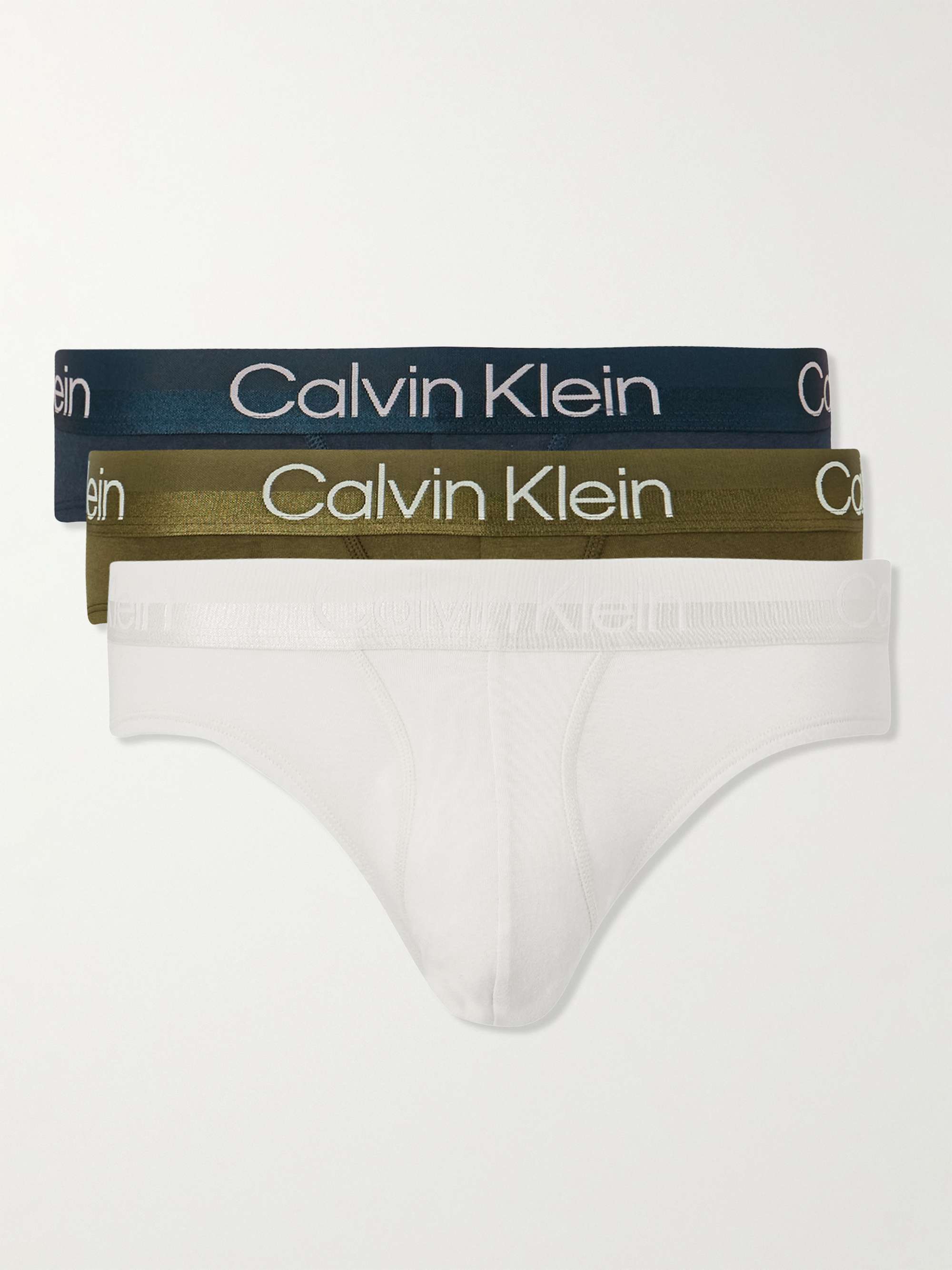 CALVIN KLEIN UNDERWEAR Three-Pack Stretch-Cotton Briefs for Men