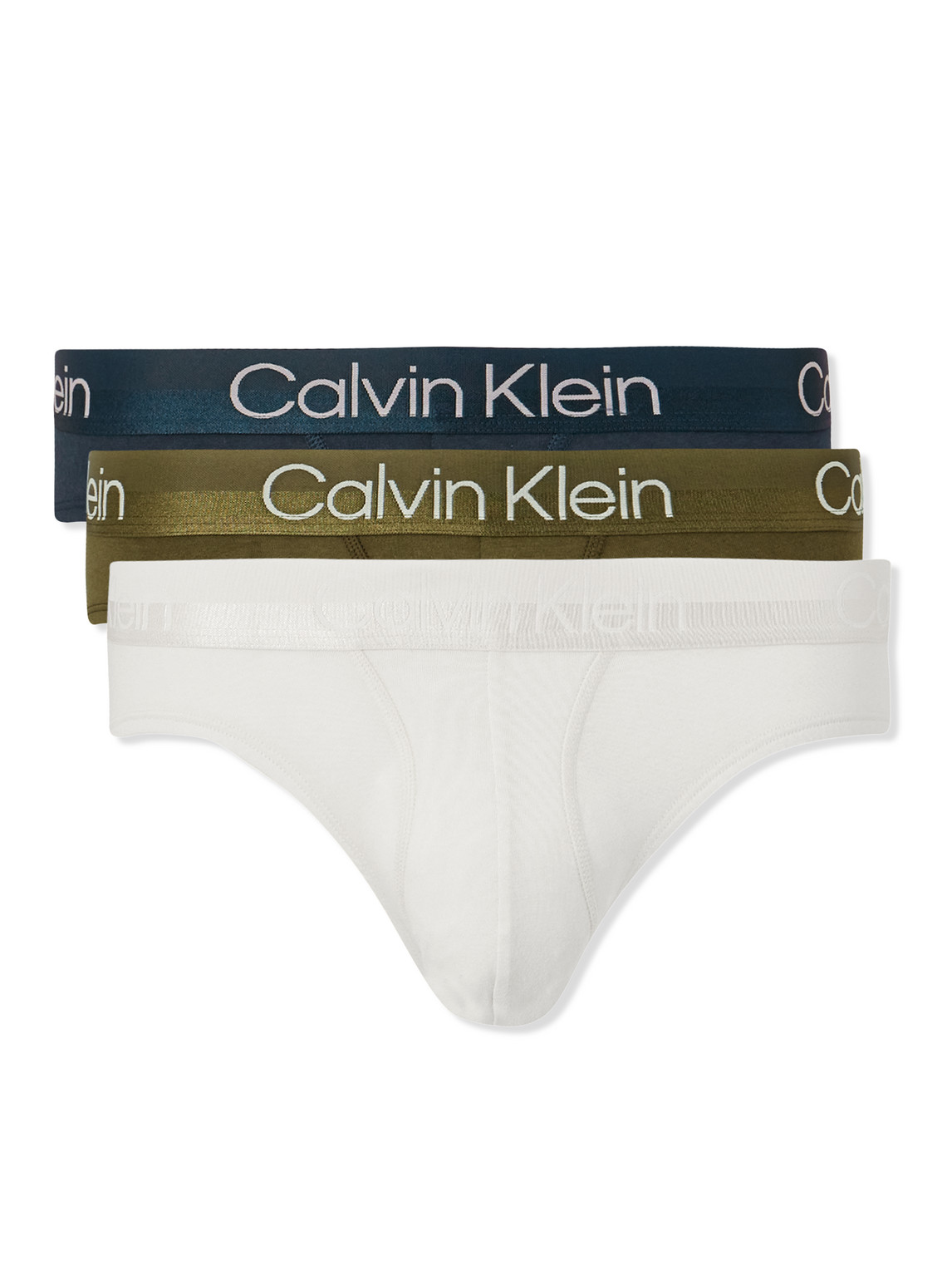 Calvin Klein Underwear Three-pack Stretch Cotton-blend Briefs In Multi