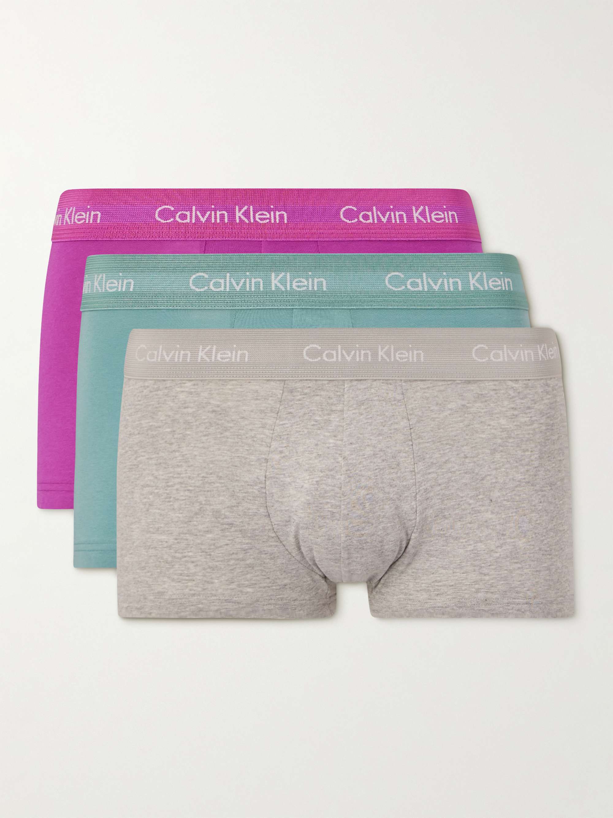 CALVIN KLEIN UNDERWEAR Three-Pack Stretch-Cotton Boxer Briefs for Men