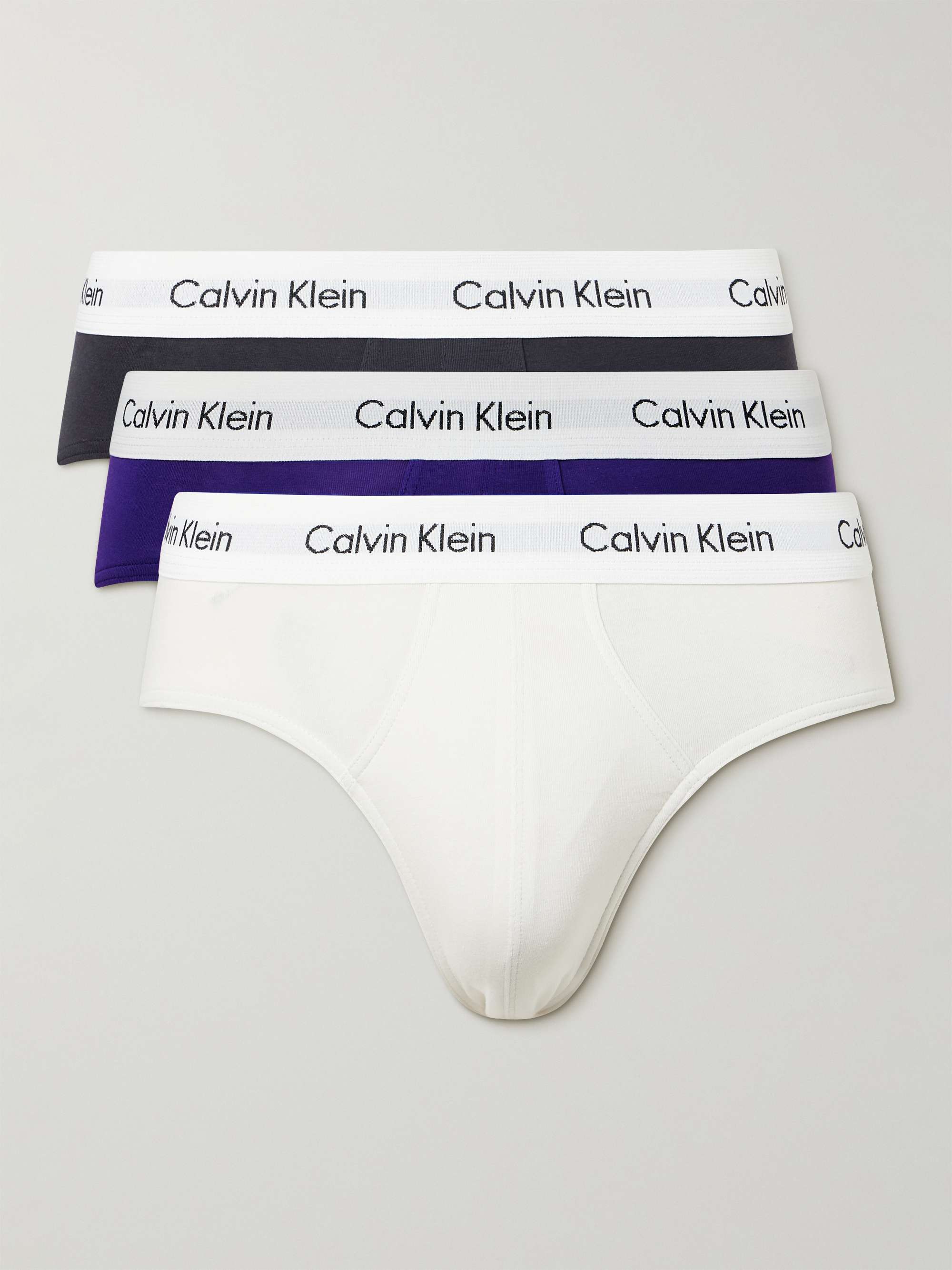 Calvin Klein Set Of Five Stretch-cotton Jersey Thongs in Green