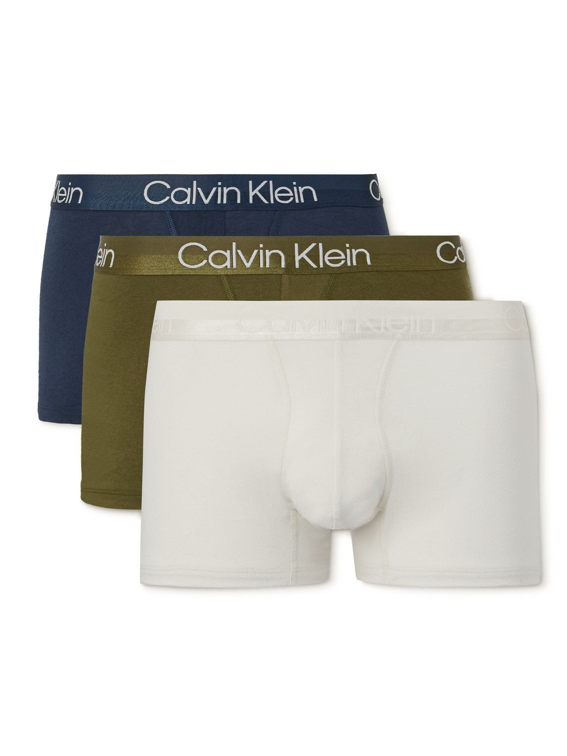 Calvin Klein Underwear Modern Three-pack Cotton-blend Boxer Briefs In Multi