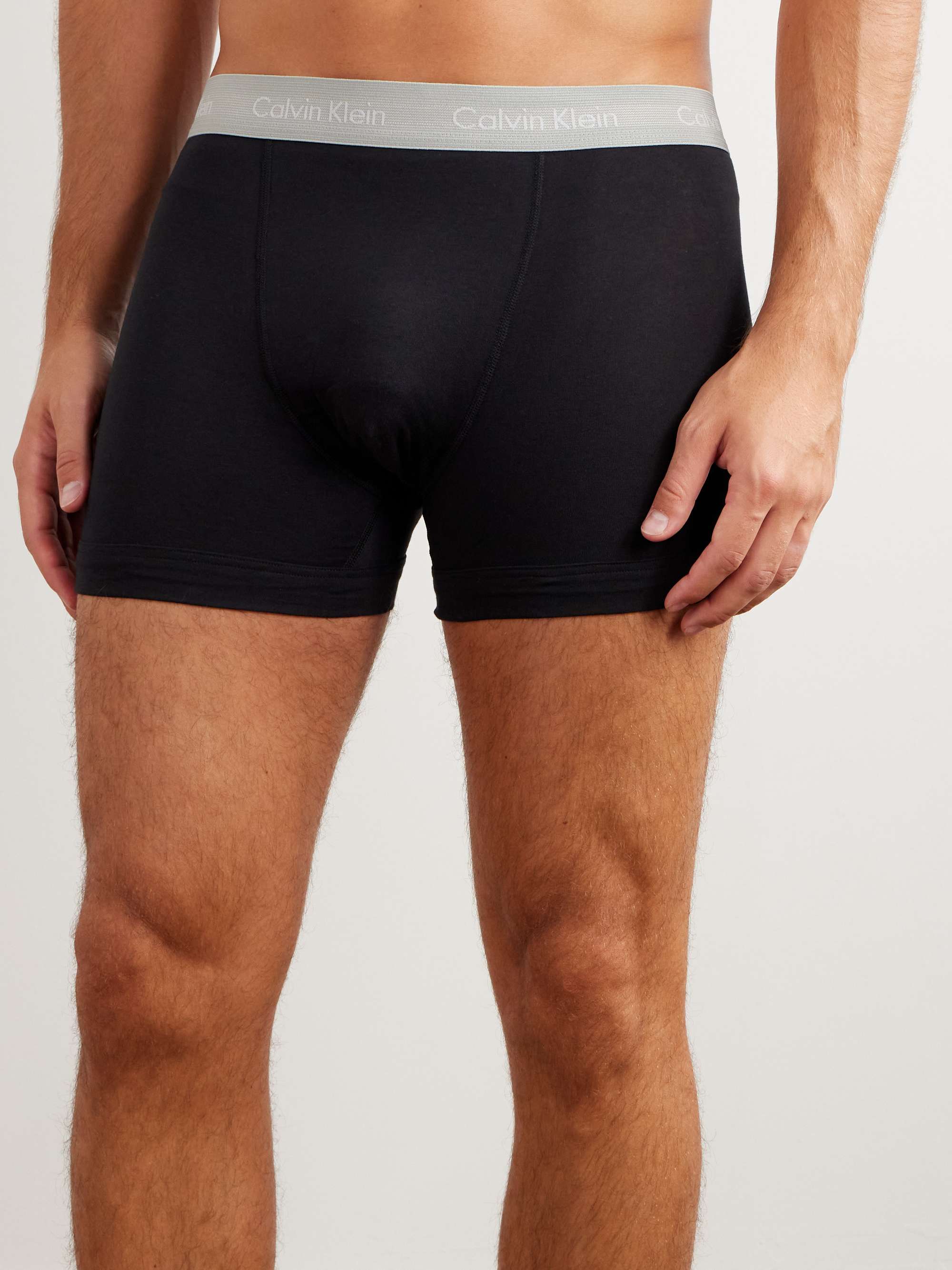 Calvin Klein Underwear - Three-Pack Stretch-Cotton Boxer Briefs - Men -  Black - S