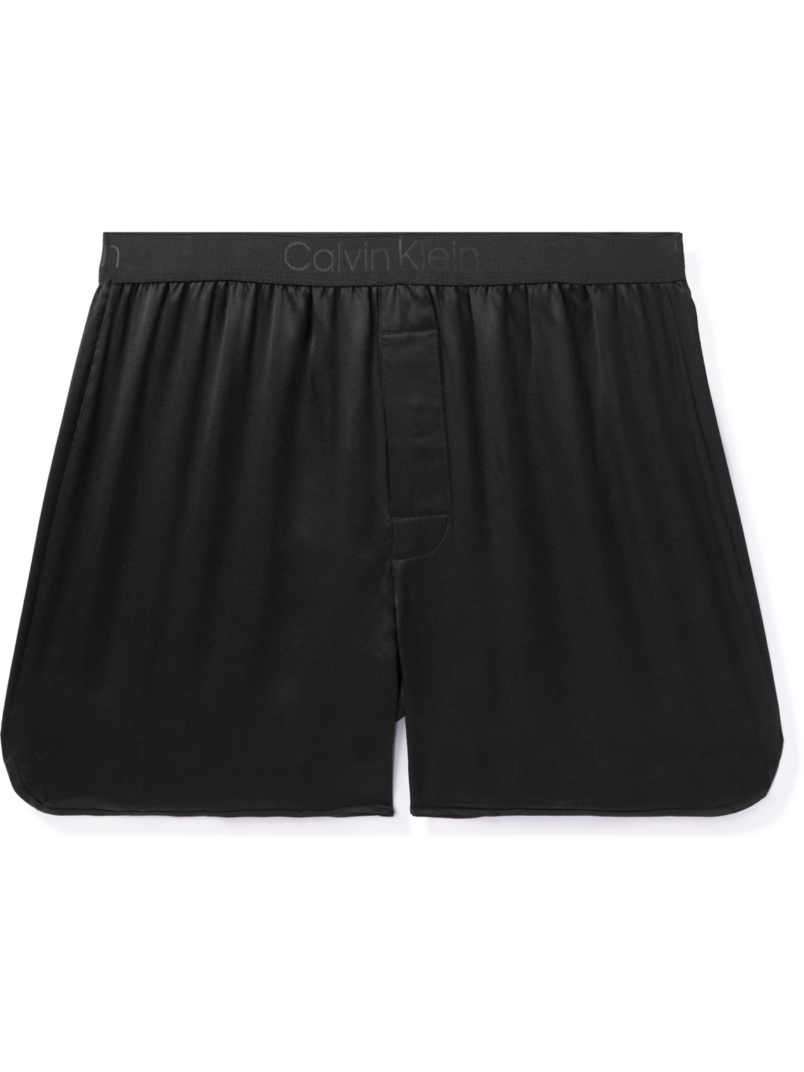 Calvin Klein Underwear Silk Boxer Shorts In Black