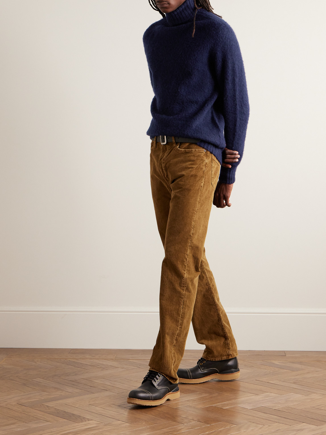 Shop Howlin' Sylvester Slim-fit Brushed-wool Rollneck Sweater In Blue