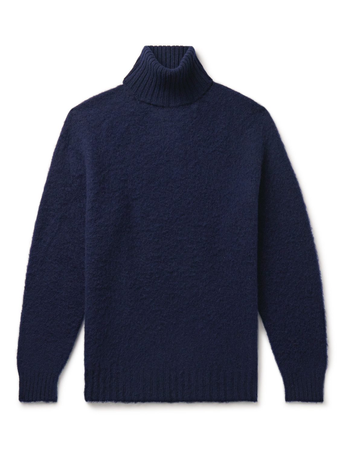 Shop Howlin' Sylvester Slim-fit Brushed-wool Rollneck Sweater In Blue