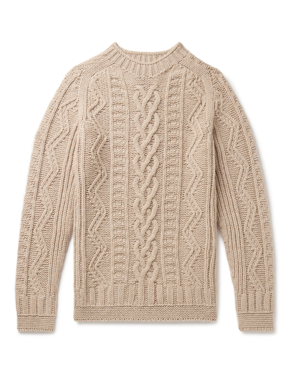 Howlin' Super Cult Slim-fit Cable-knit Virgin Wool Sweater In Neutrals