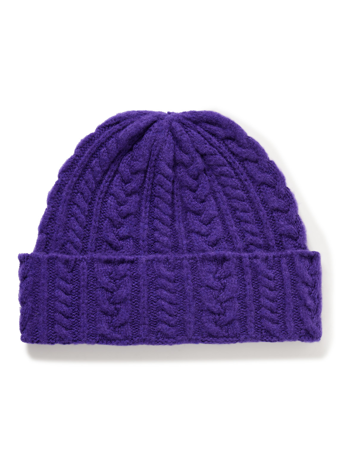 Howlin' Cable-knit Wool Beanie In Purple