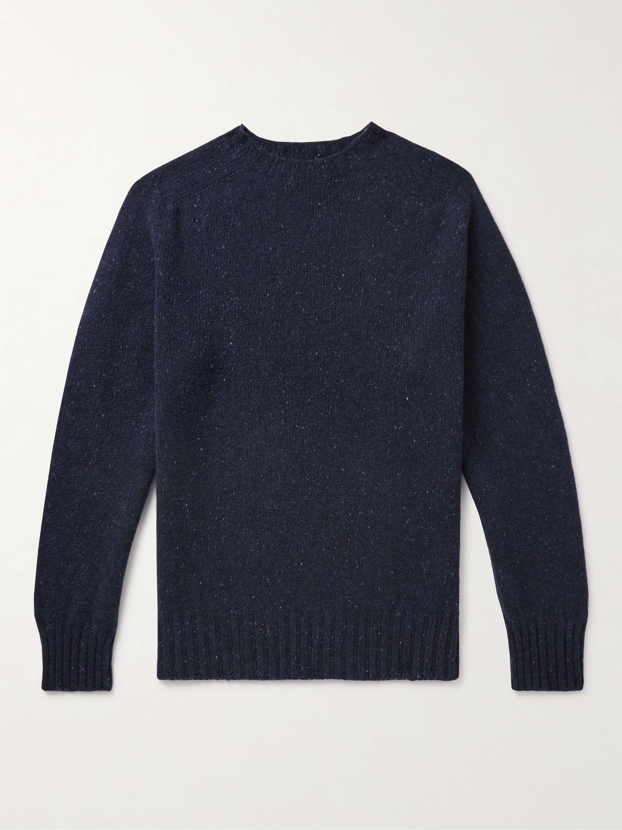 HOWLIN Terry Donegal Wool Sweater,Navy