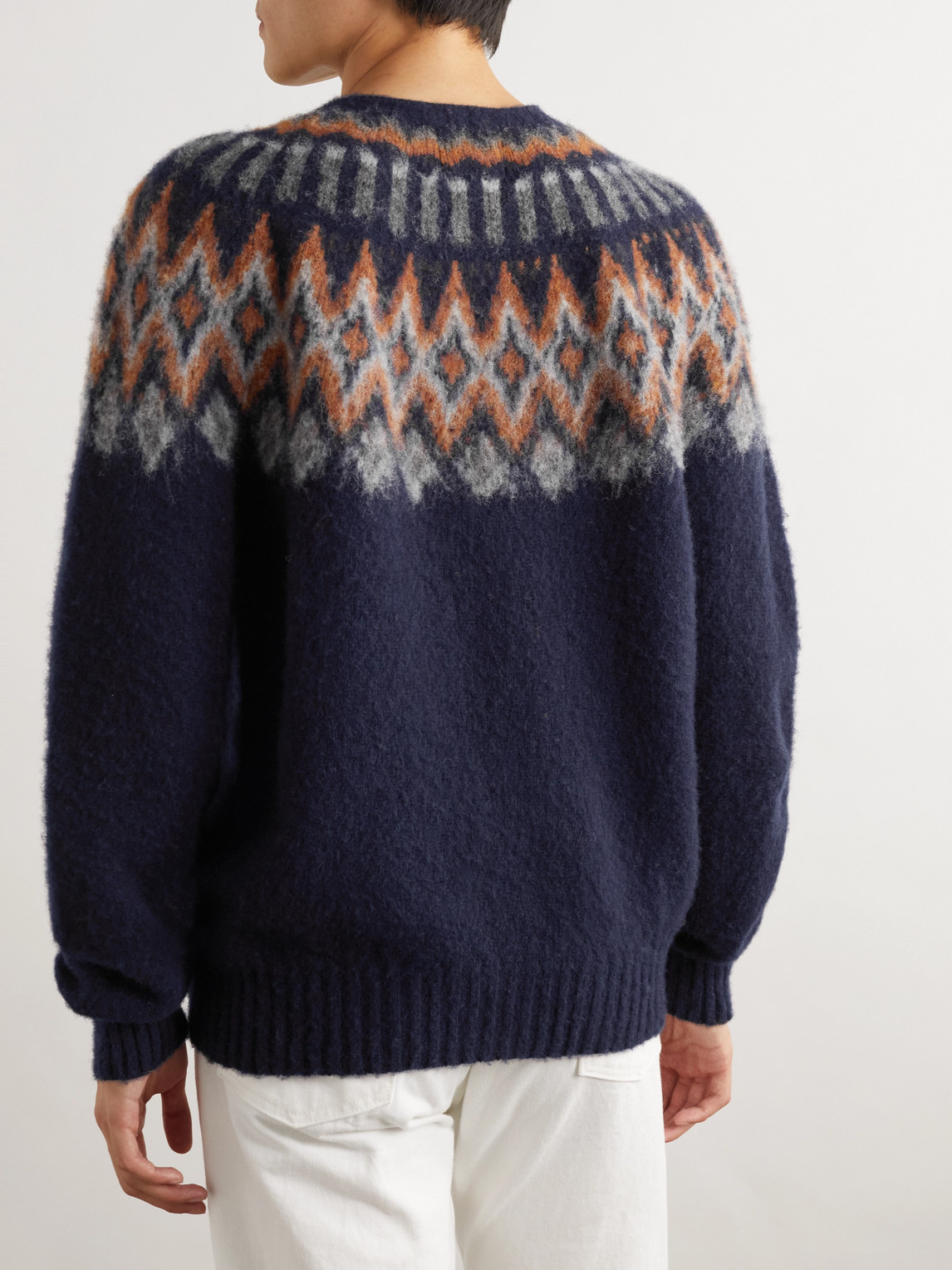 Shop Howlin' Fair Isle Wool Sweater In Blue