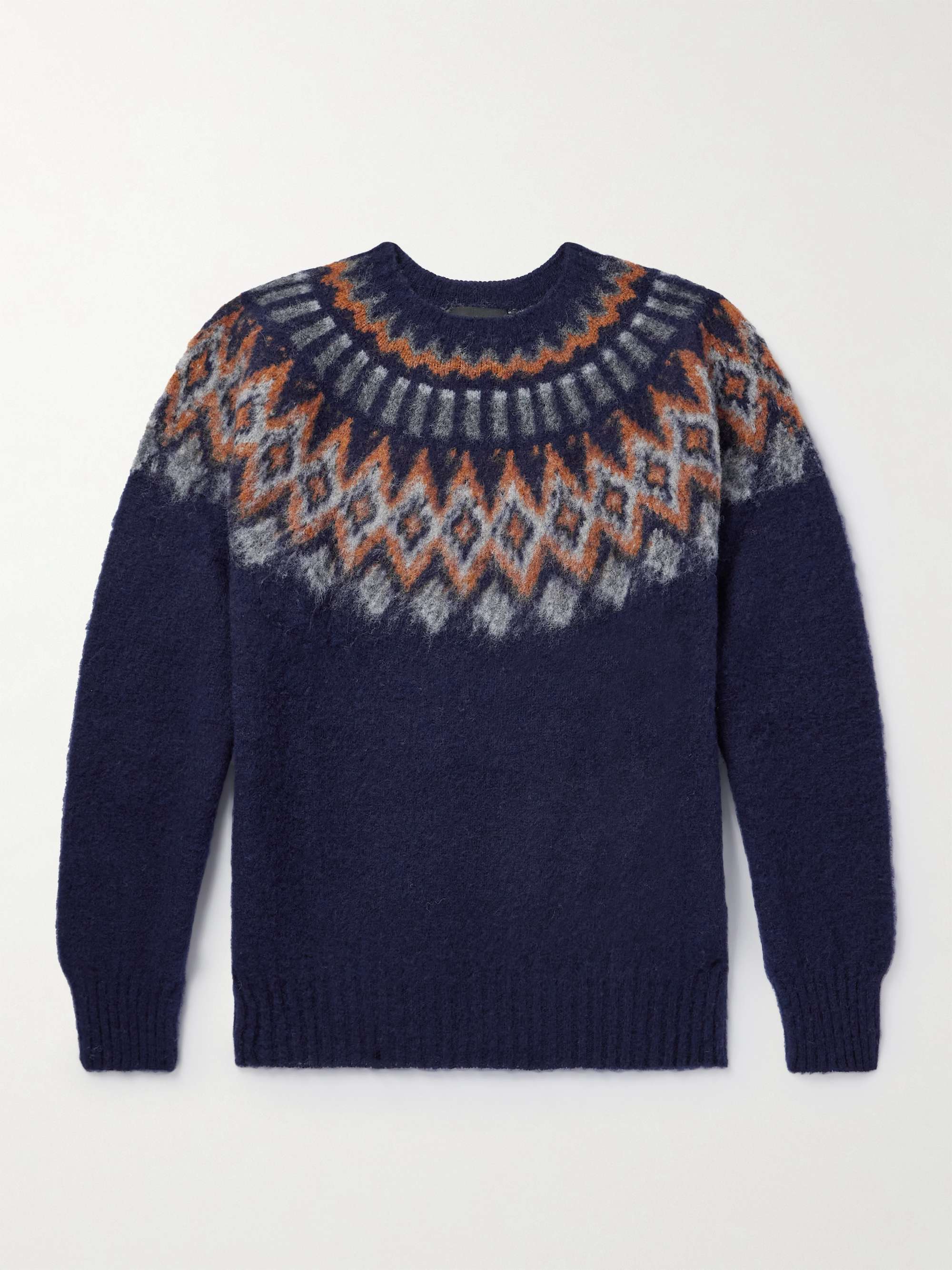 HOWLIN Fair Isle Wool Sweater,Navy