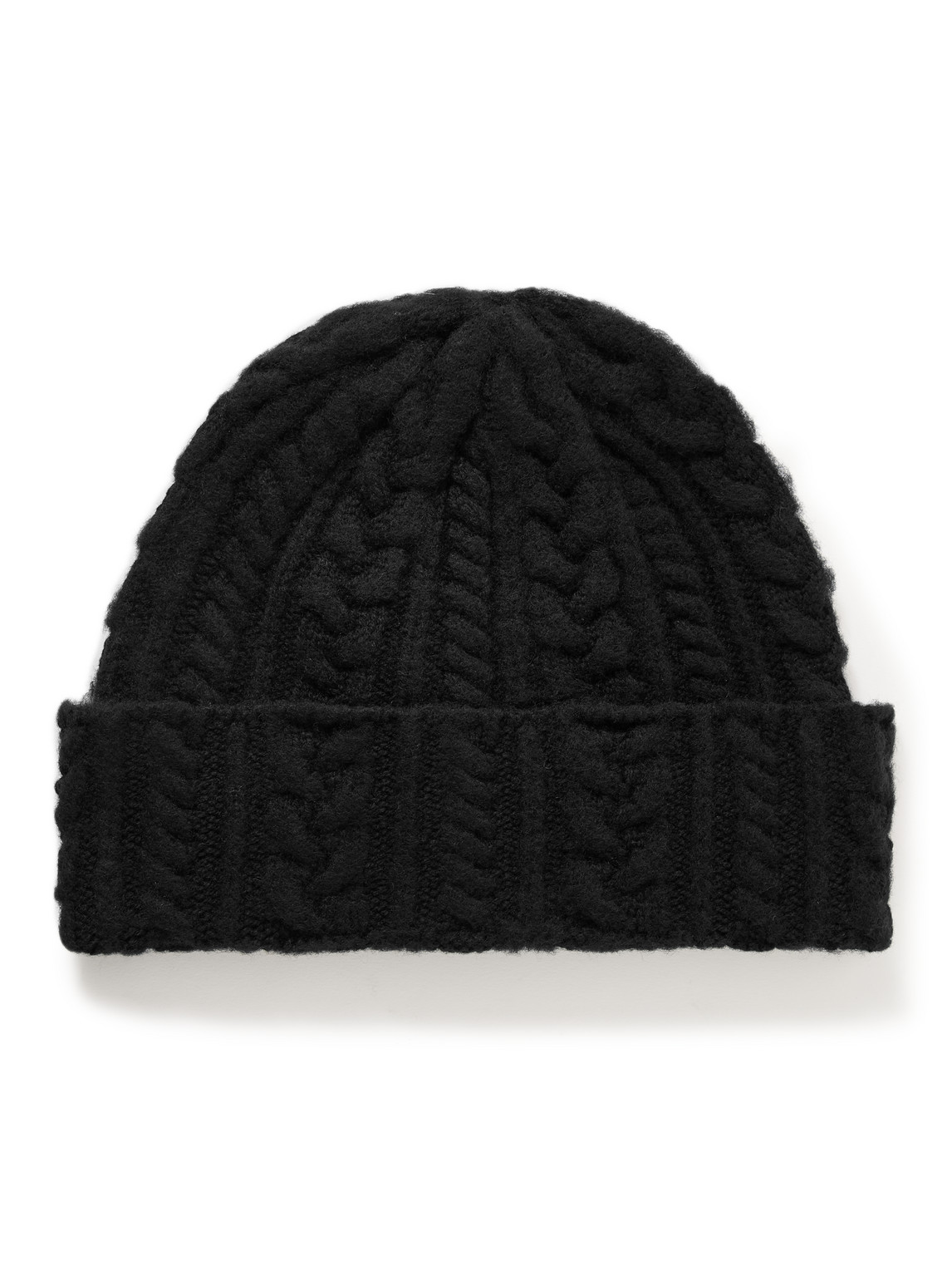 Howlin' Cable-knit Wool Beanie In Black