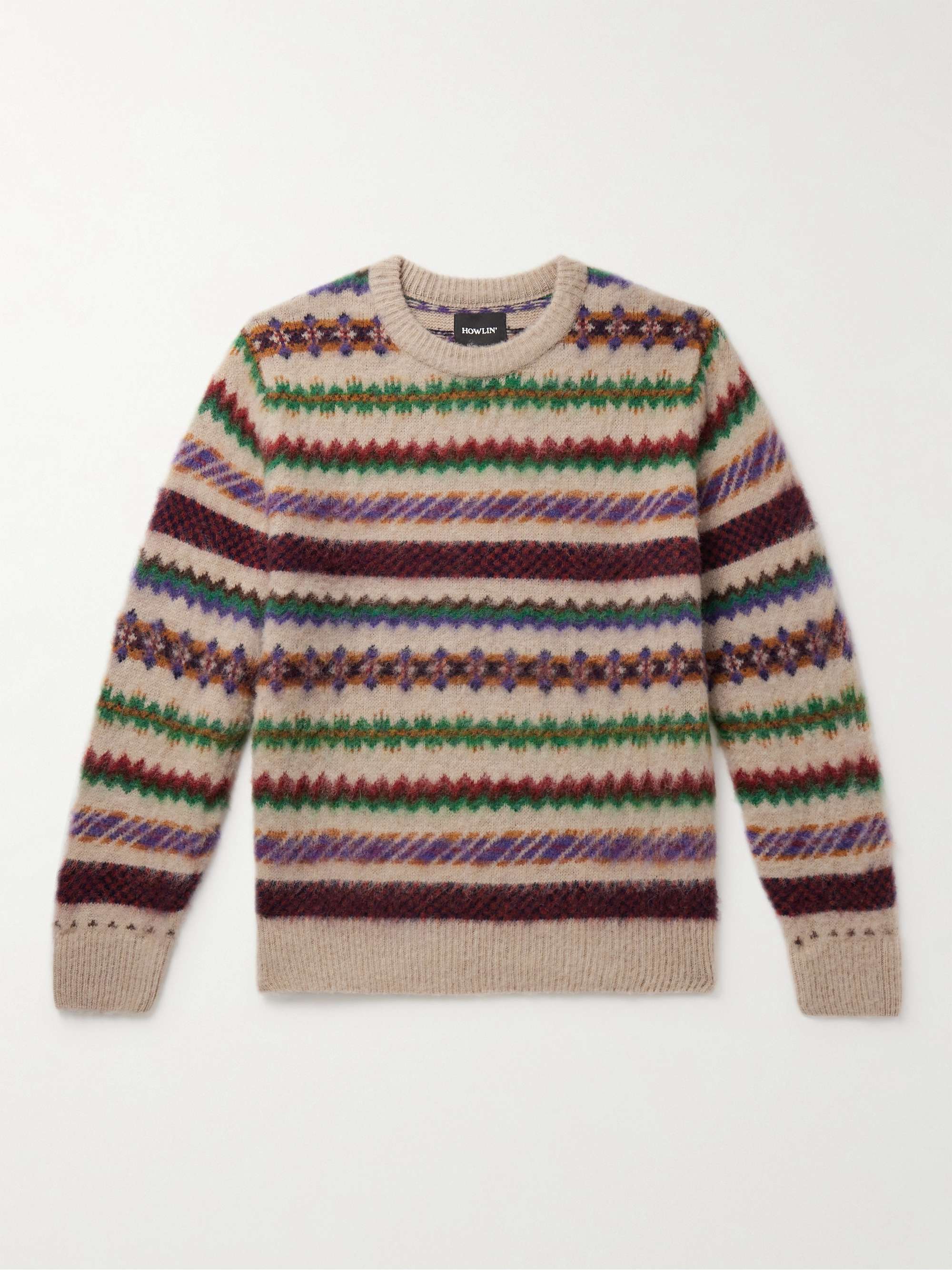 HOWLIN Woolen Wonder Fair Isle Wool-Jacquard Sweater,Cream