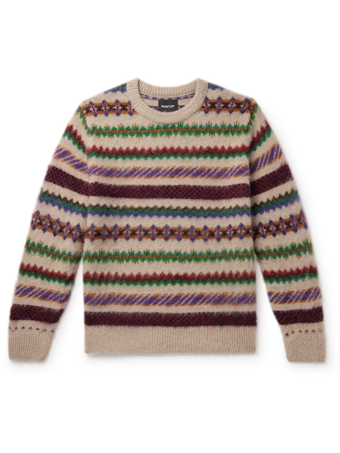 Howlin' Woolen Wonder Fair Isle Wool-jacquard Sweater In Neutrals